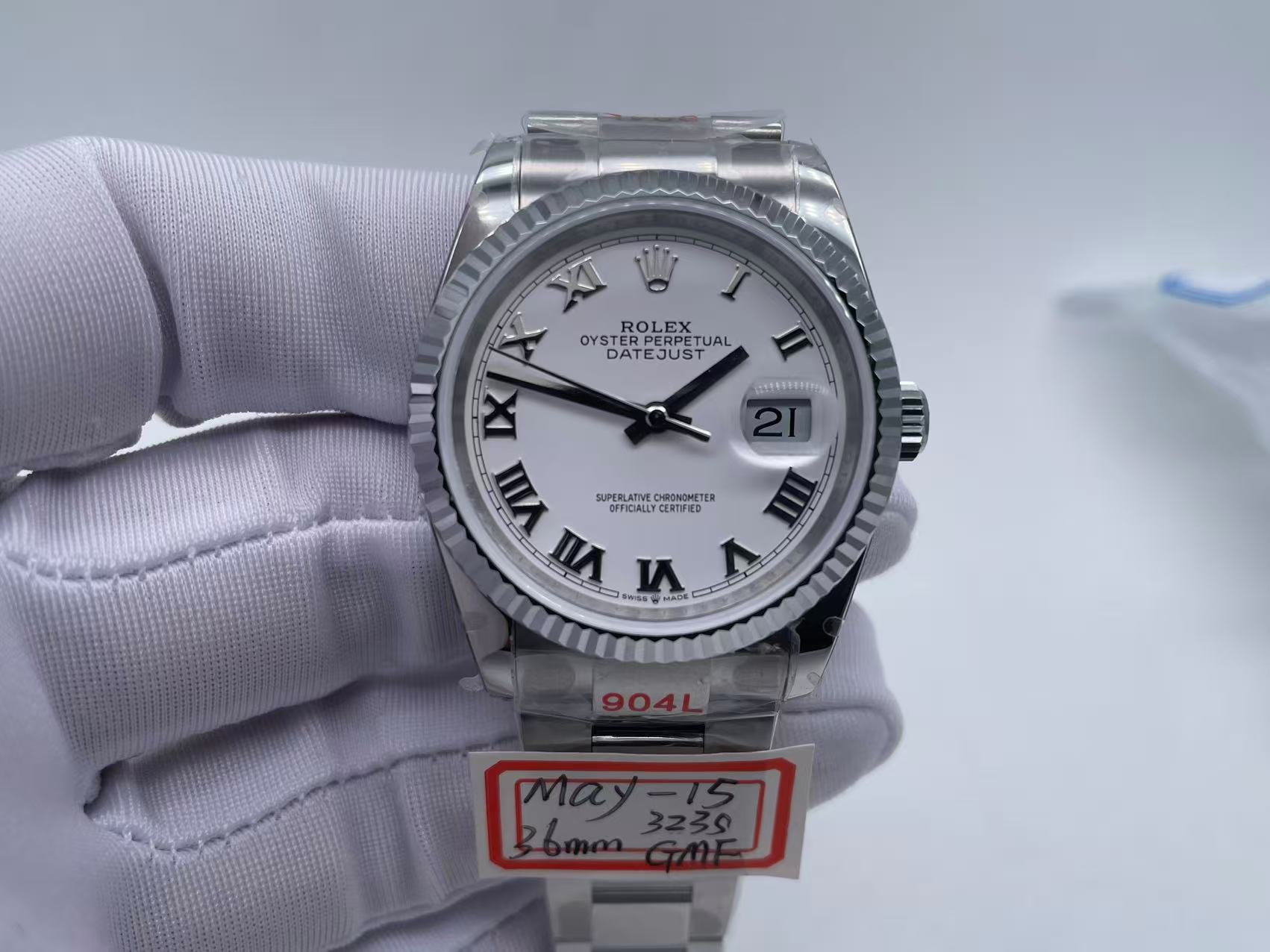 RDJ0357D - DJ 36mm Jub Flt 904L SS/SS Wht Rmn GMF A3235 $468