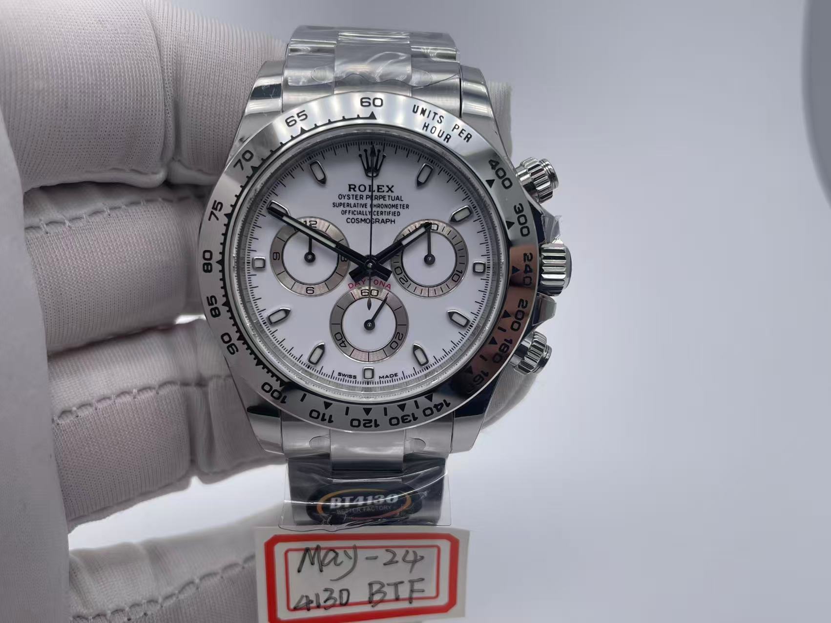 BTF Daytona White SS 4130 Movoment
