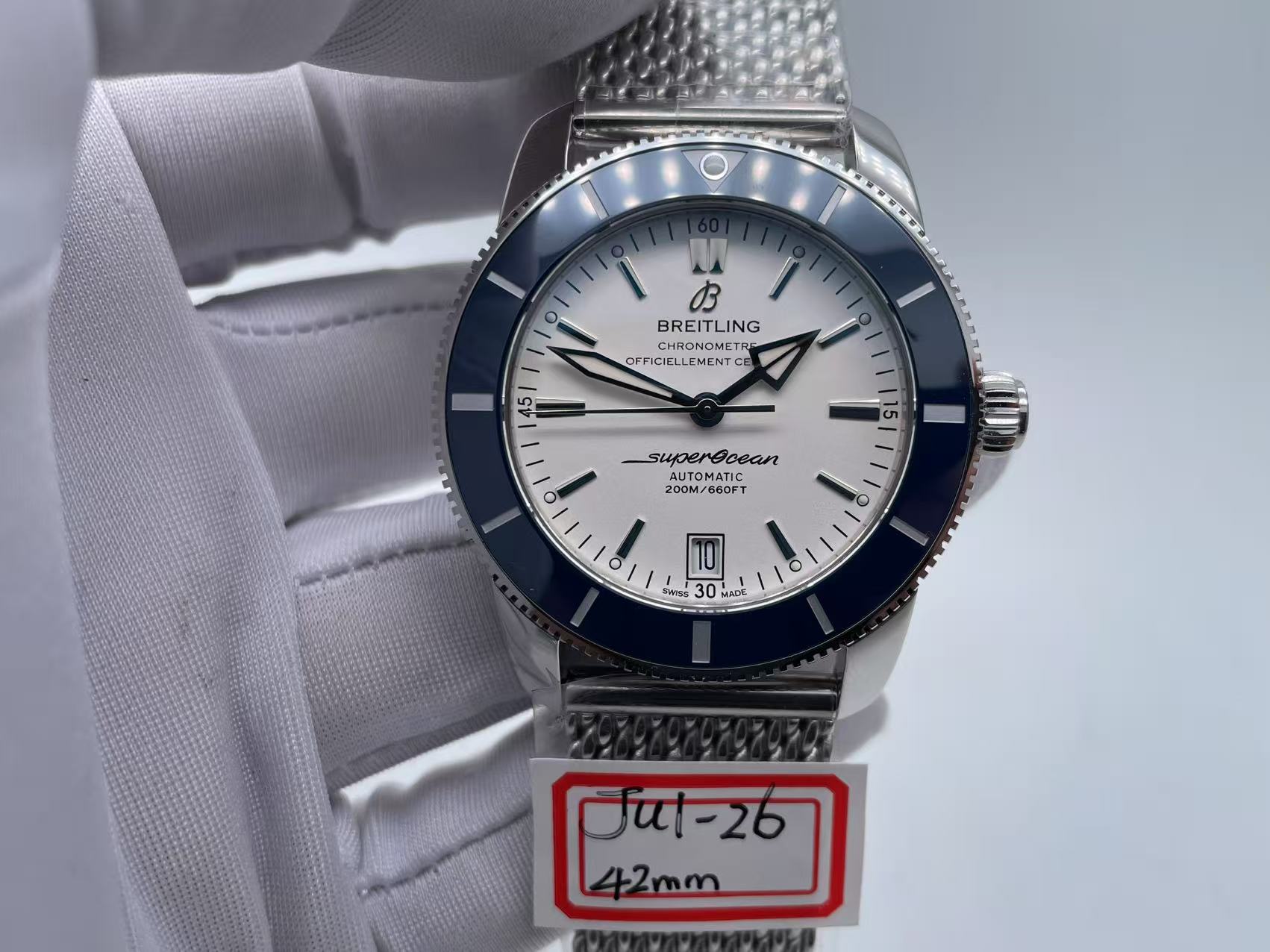 BSW0380A -Superocean Heritage II 42mm SS/RU (Blue) Wht OMF A2824 $268