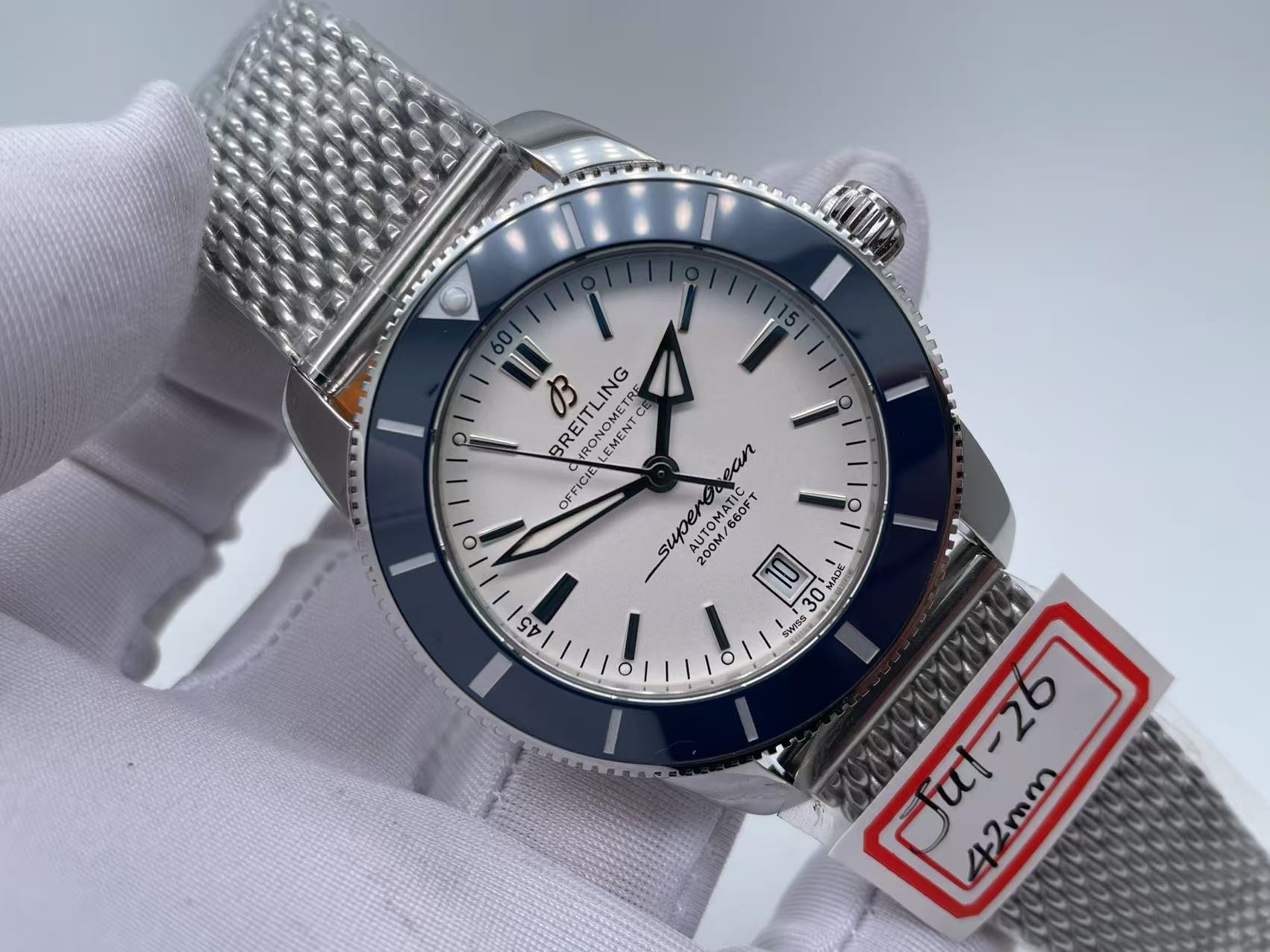 BSW0380A -Superocean Heritage II 42mm SS/RU (Blue) Wht OMF A2824 $268