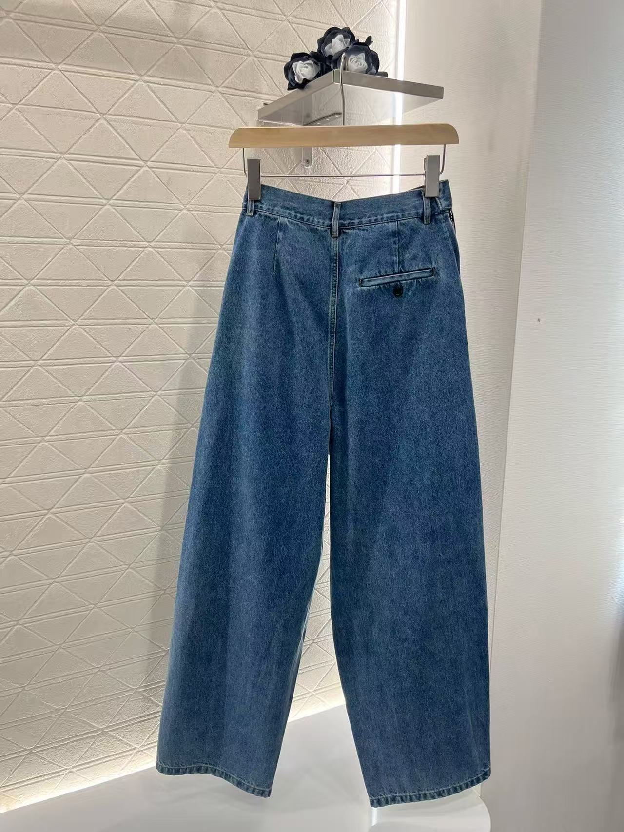 Loewe Draped jeans in denim indigo Blue