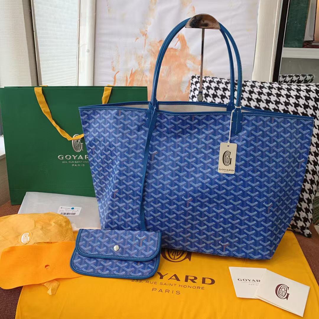 Goyard Saint Louis PM Blue Tote Bag