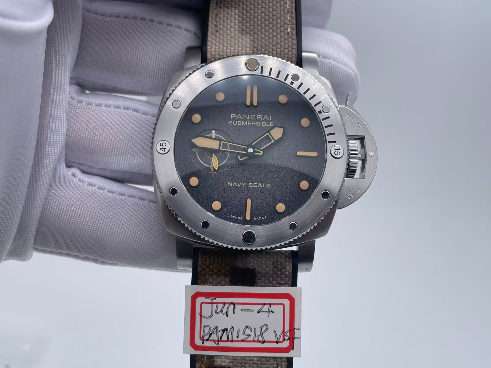 PN1518VRU - PAM 1518 Sub Navy Seals 44mm SS/RU G-Blk VSF P900 $408