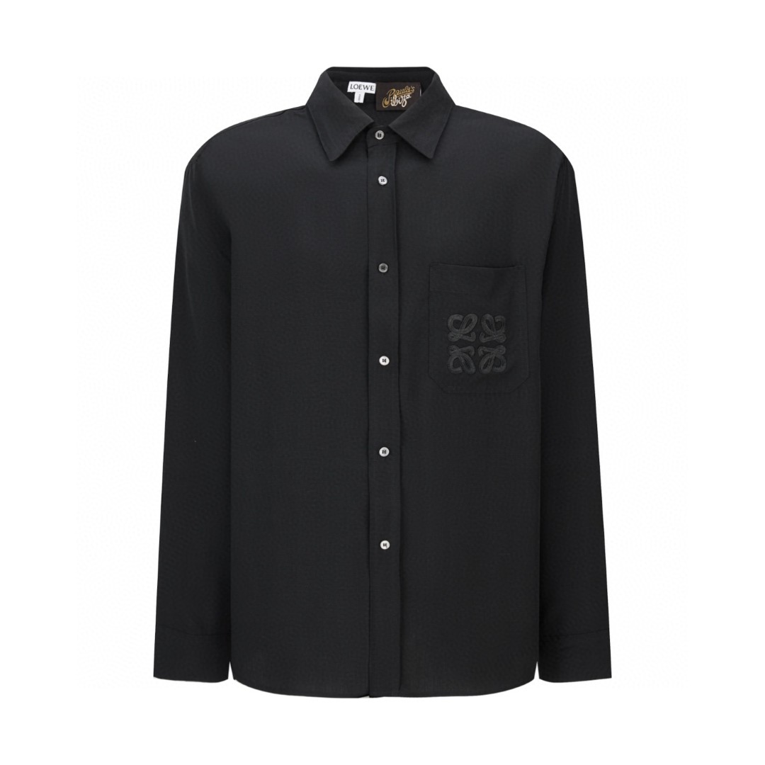 LOEWE Silk Embroidered Shirt Black