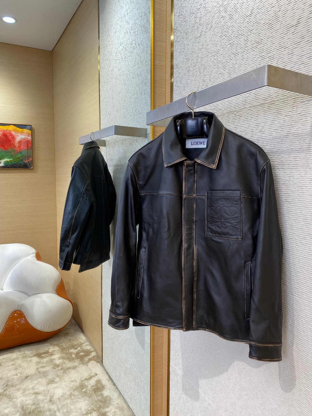 9 Jun ABF Loewe Leather jacket with worn effect - Men