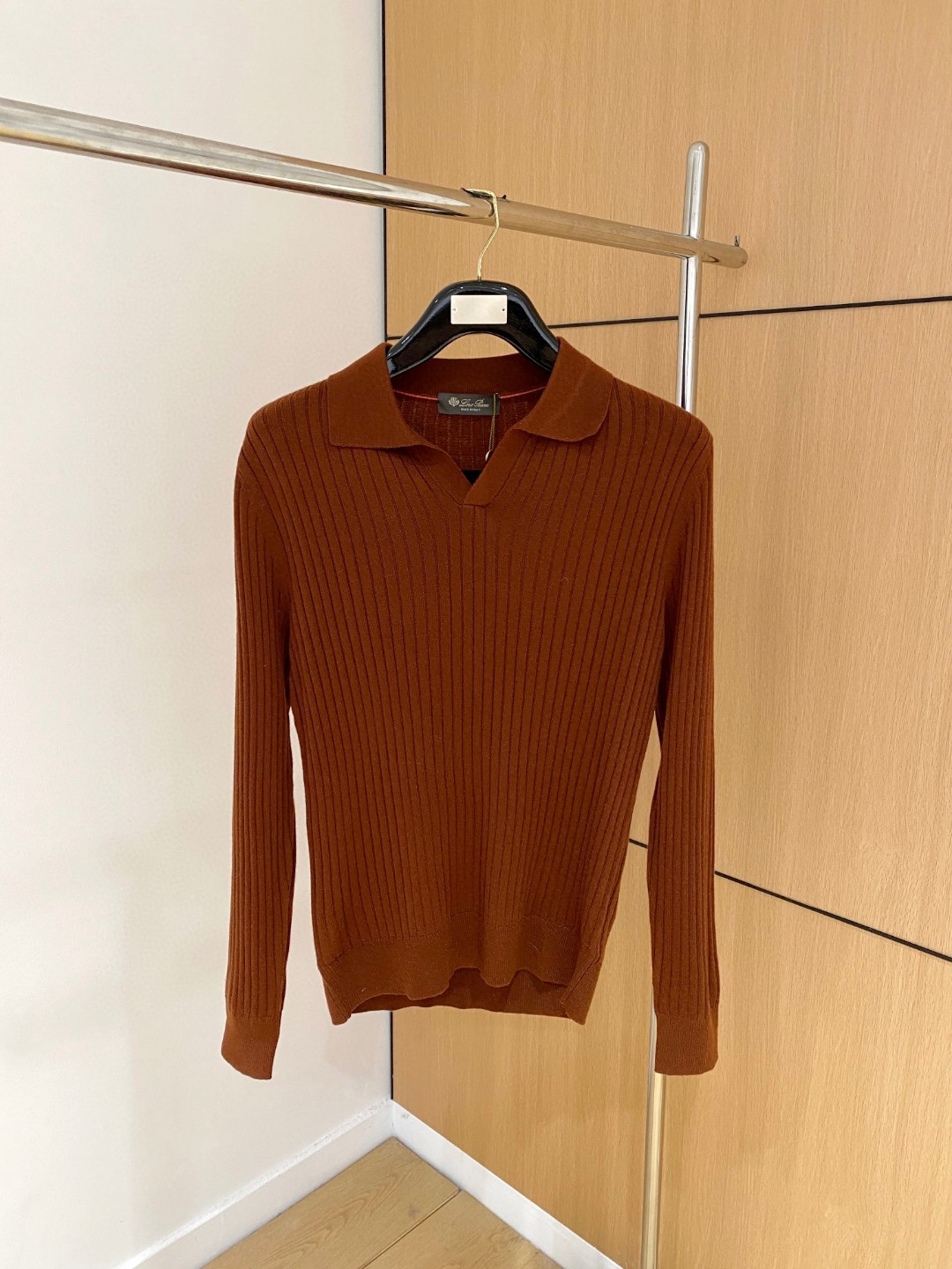 9 Jun ABF Loro Piana Lapel Button Long Sleeve Polo Shirts