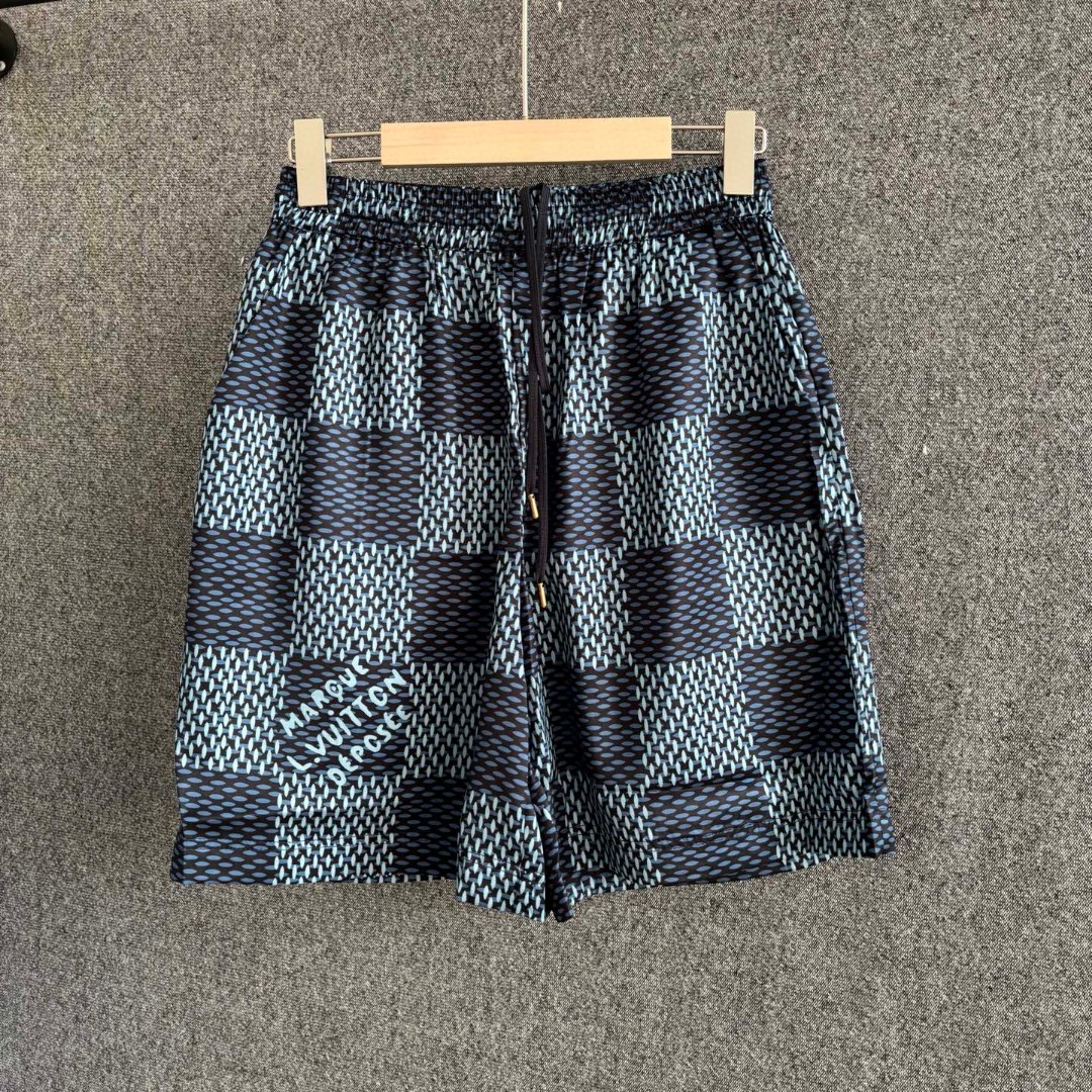 10 Jun ABF LV Damier Silk Shorts - Luxury Blue
