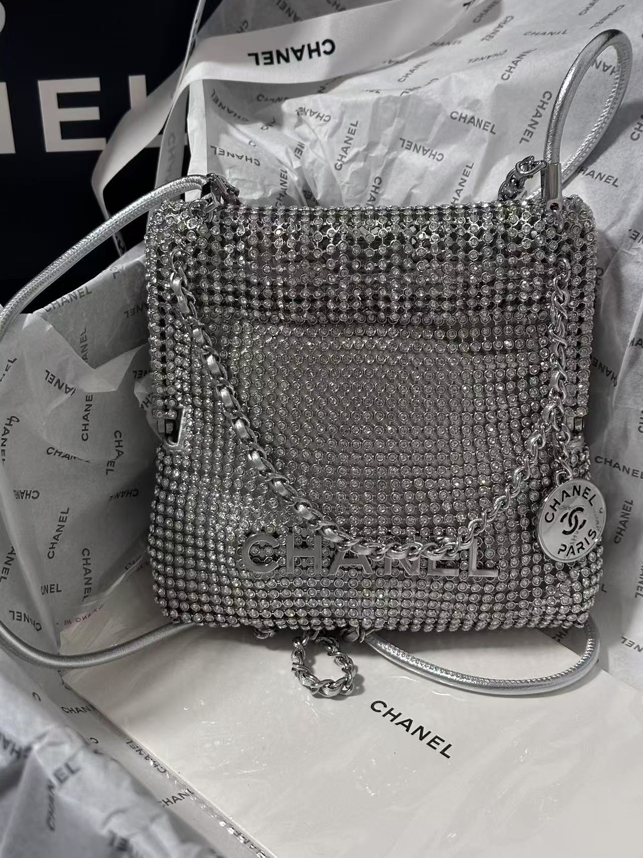 12 June ABF Chanel 22 Bag Silver Chain