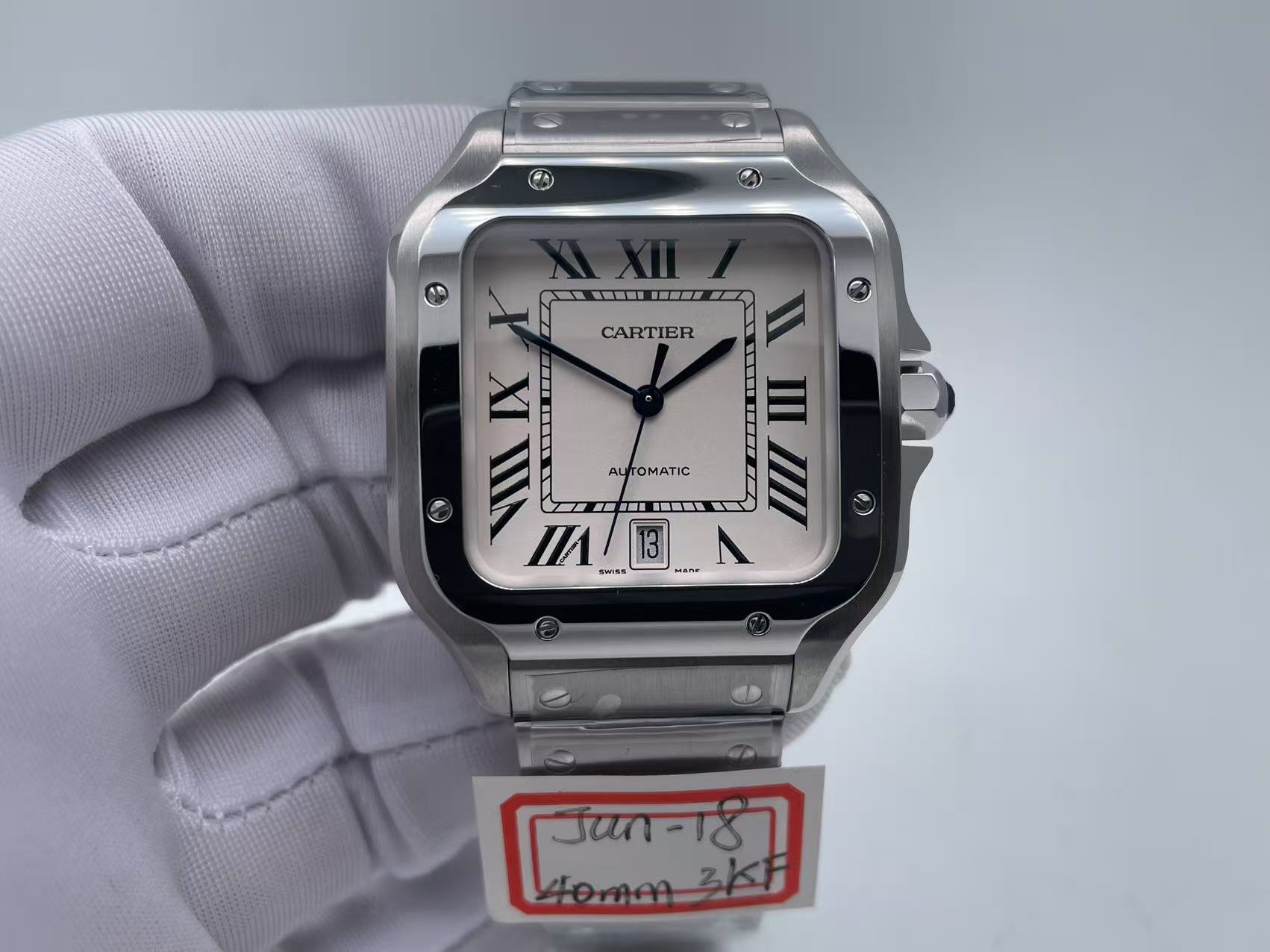 CAR0470E - Santos De Cartier Mens XL SS/SS White 3KF MY9015 $488