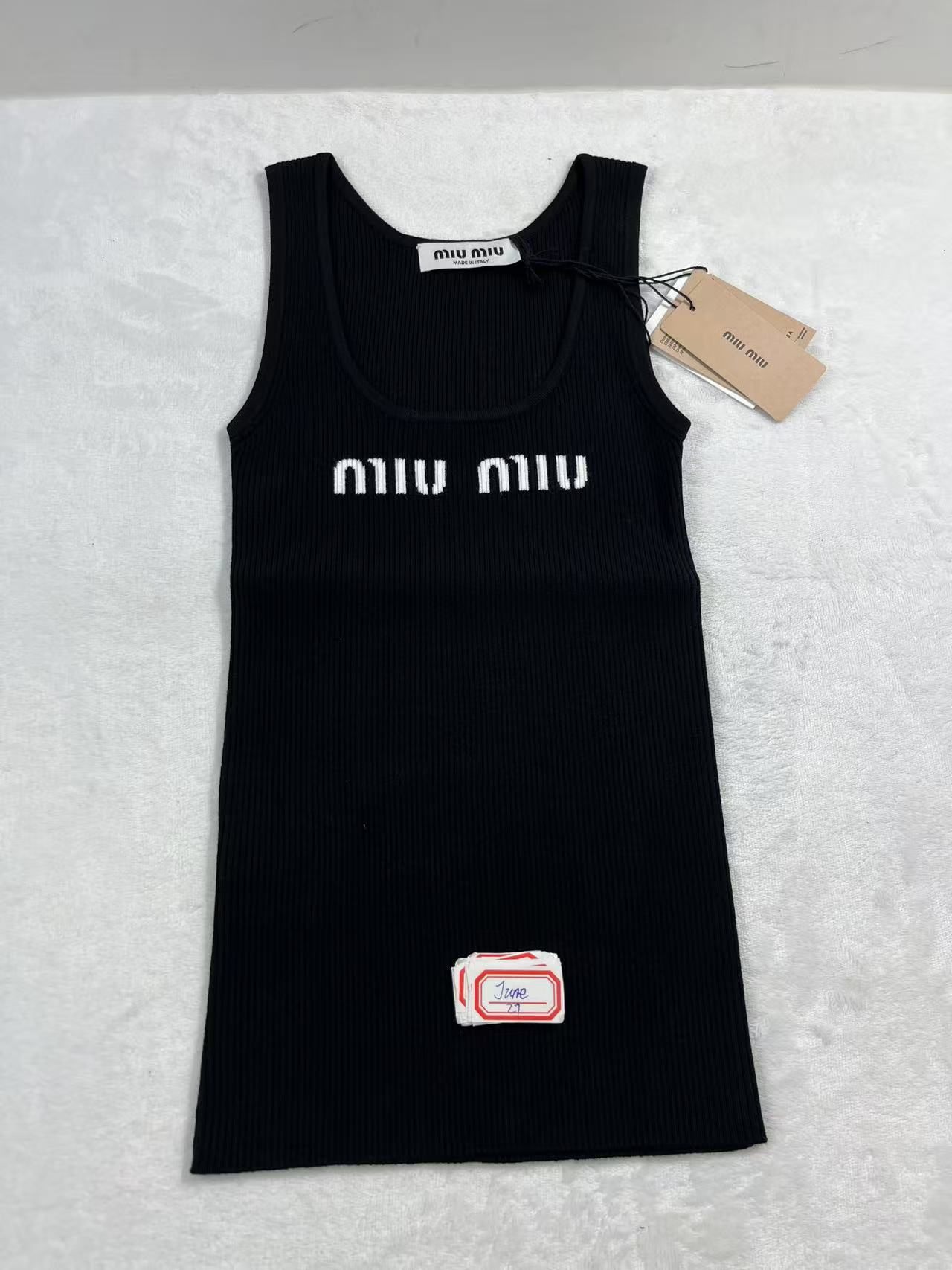 27 June ABQ Miu Miu Black Logo Tank Top For Women