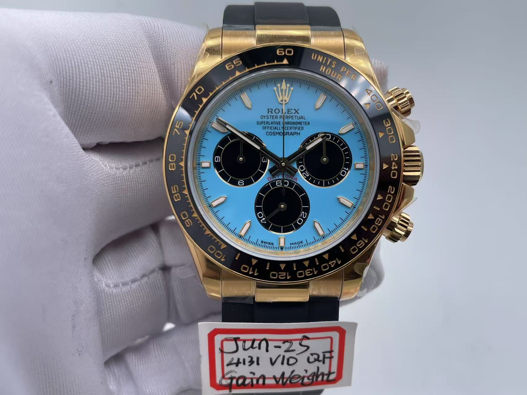 Daytona 126518 Gain Weight V10 QF 1:1 Best Edition Tiffany Turquoise Blue Dial Stick Markers on Oysterflex Strap SH4131 $928