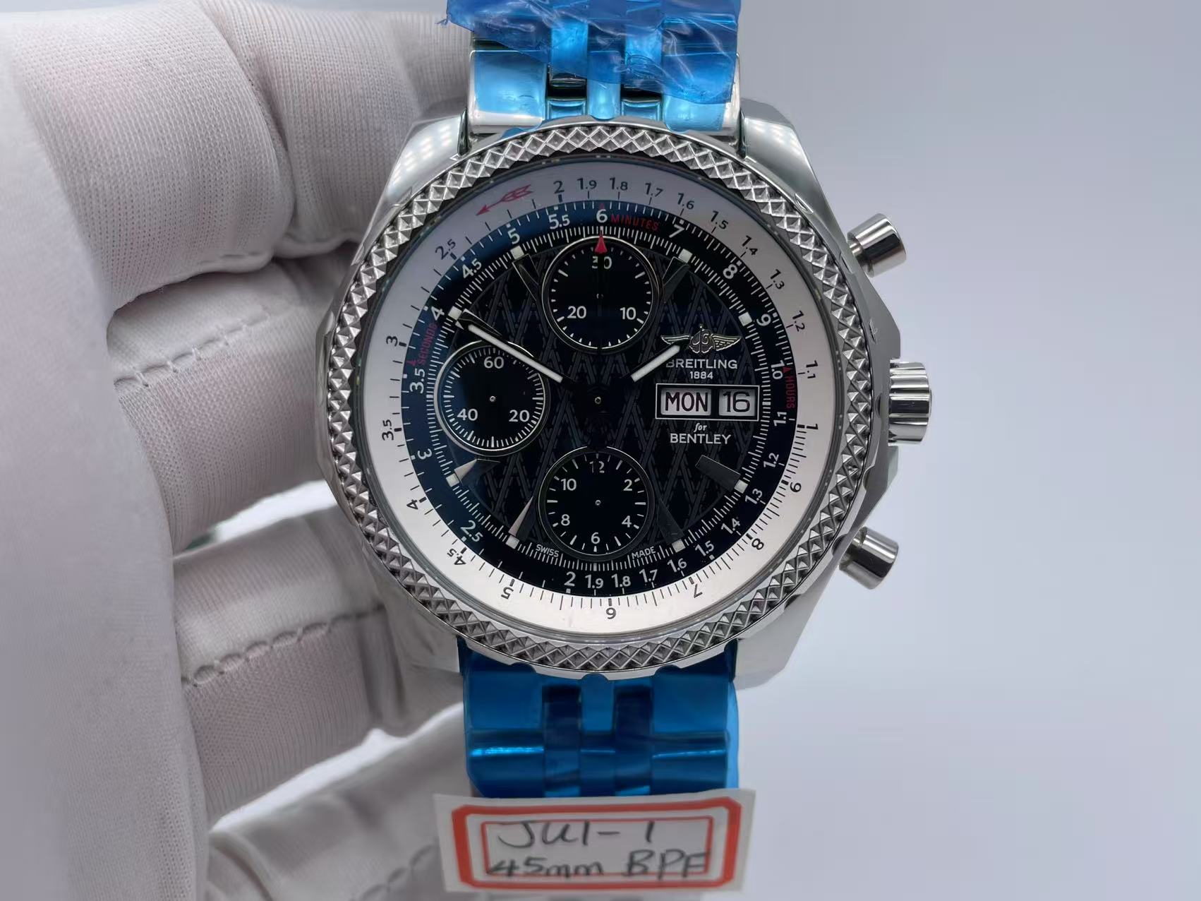 BSW0334G - Bentley GT 44mm SS/SS Black Pattern BPF Ult Asia 7750 $288