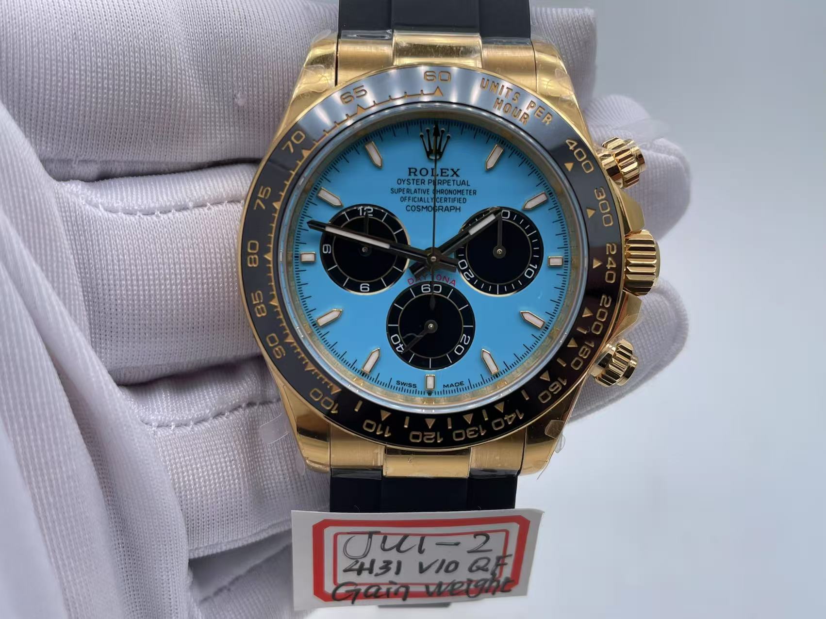 Daytona 126518 Gain Weight V10 QF 1:1 Best Edition Tiffany Turquoise Blue Dial Stick Markers on Oysterflex Strap SH4131 $928