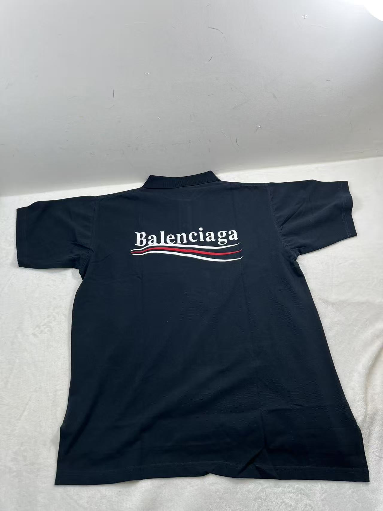 5 July ABQ Balenciaga Men Midnight Blue Piquet Polo Shirt Used