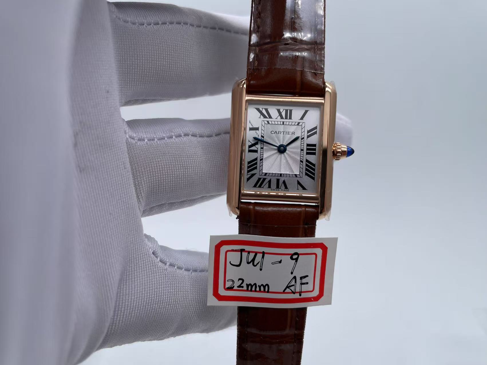 Tank Must RG 22mm AF 1:1 Best Edition White Dial on Brown Leather Strap Ronda Quartz $188