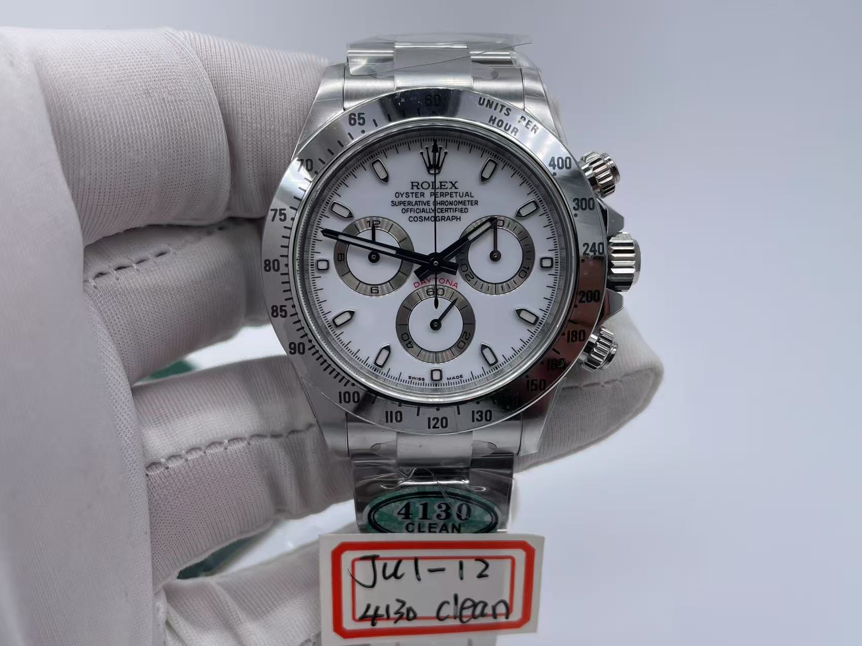 ROLDYT0350B - Daytona 116520 904L SS/SS White Clean V2 Asia 4130 $718
