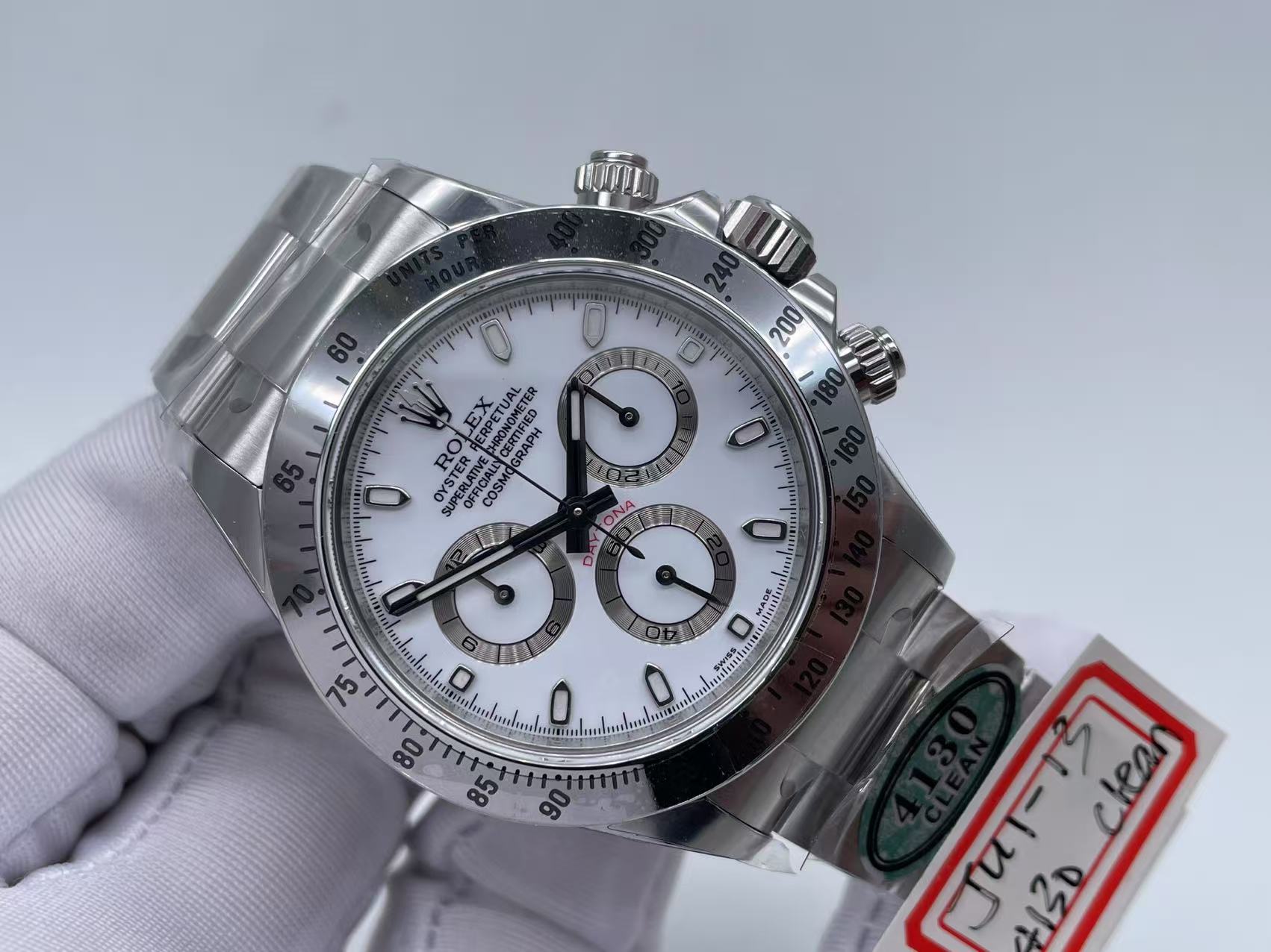ROLDYT0350B - Daytona 116520 904L SS/SS White Clean V2 Asia 4130 $718