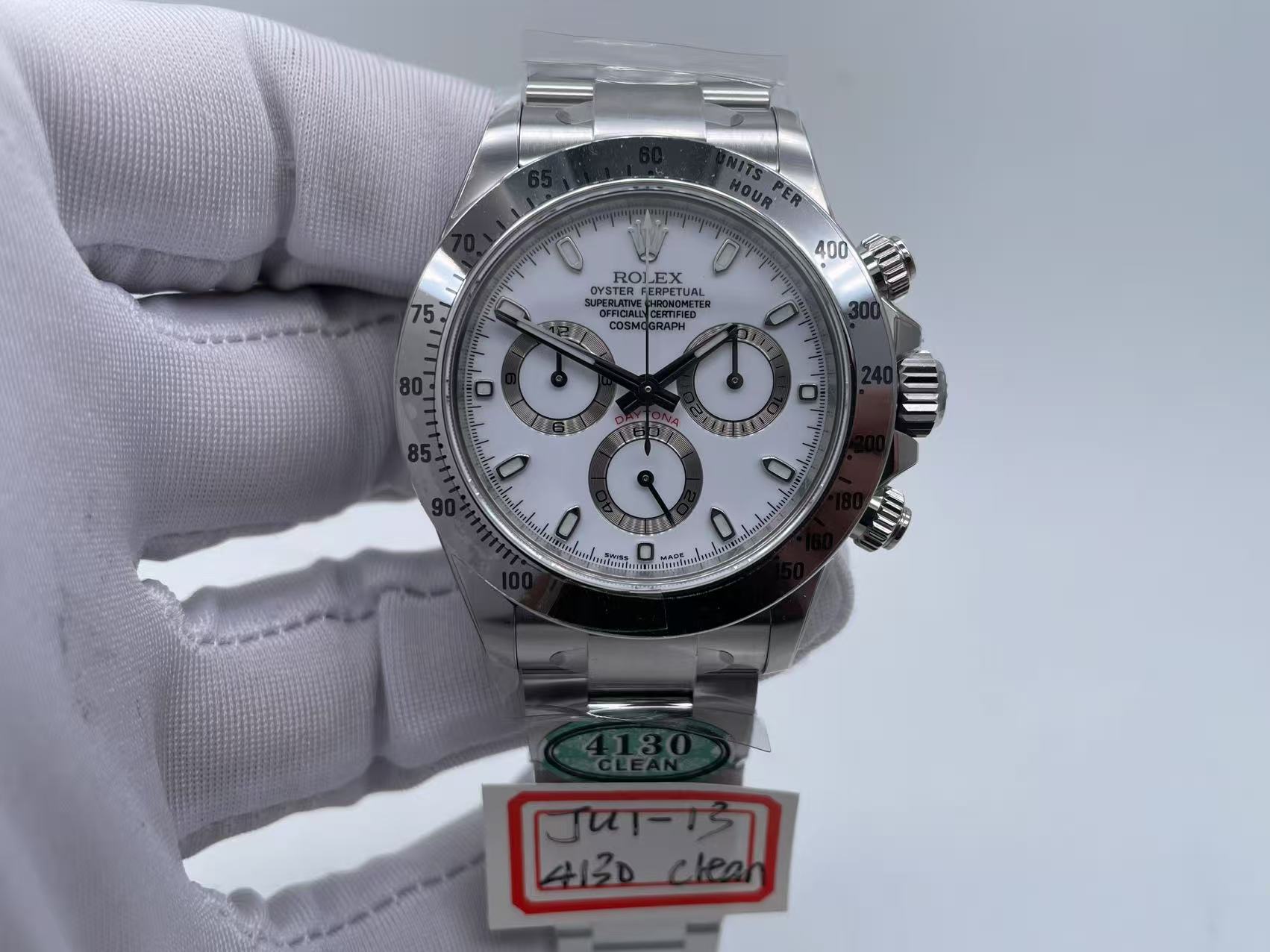 ROLDYT0350B - Daytona 116520 904L SS/SS White Clean V2 Asia 4130 $718