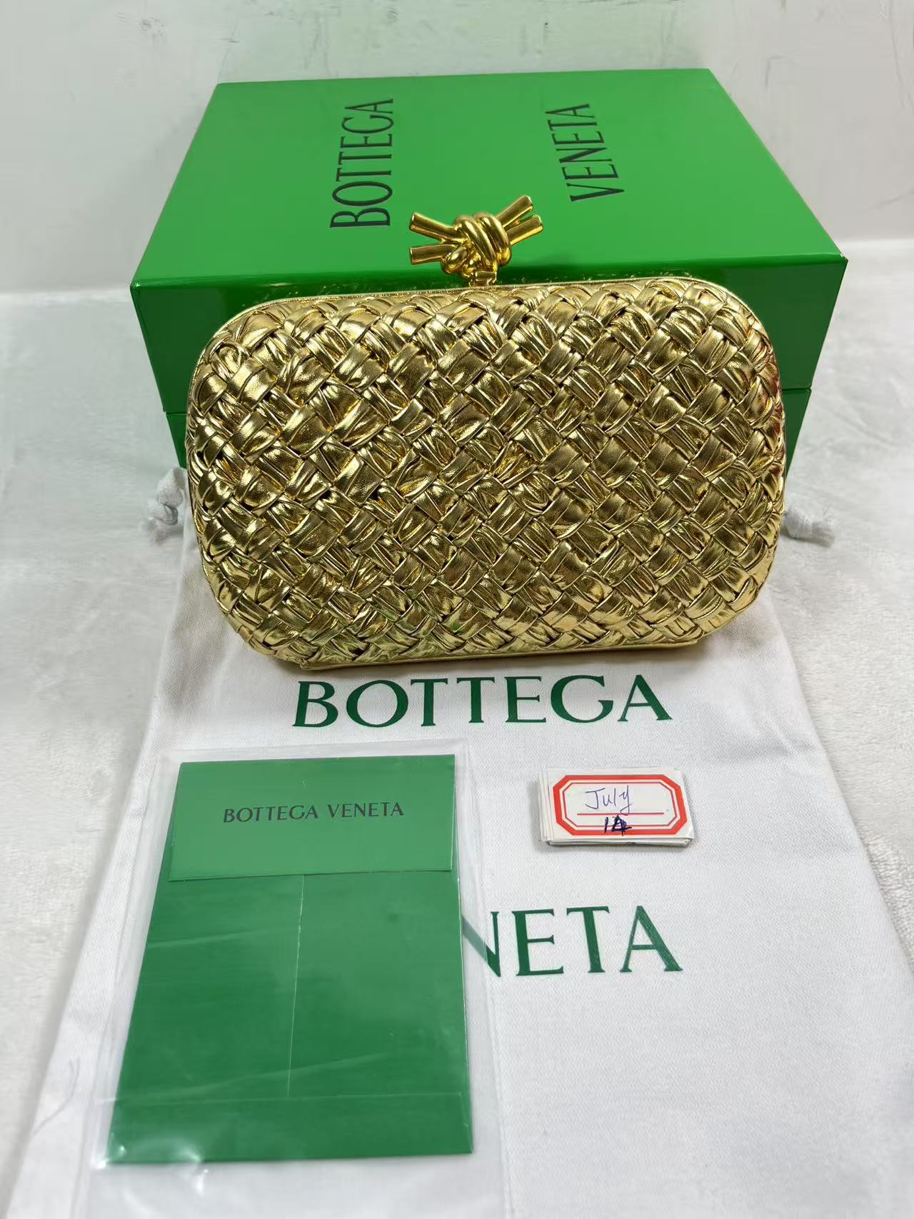 Bottega Veneta Gold Knot Bag 19cm