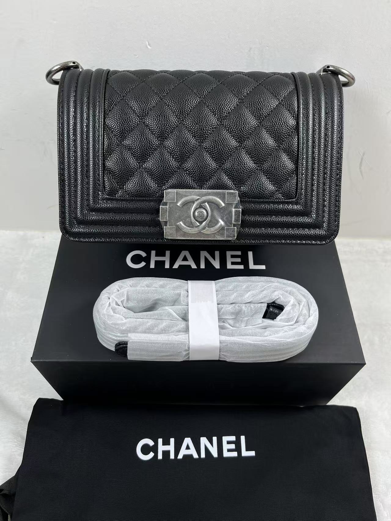 Chanel Boy Small Lambskin Black with Sliver Hardware