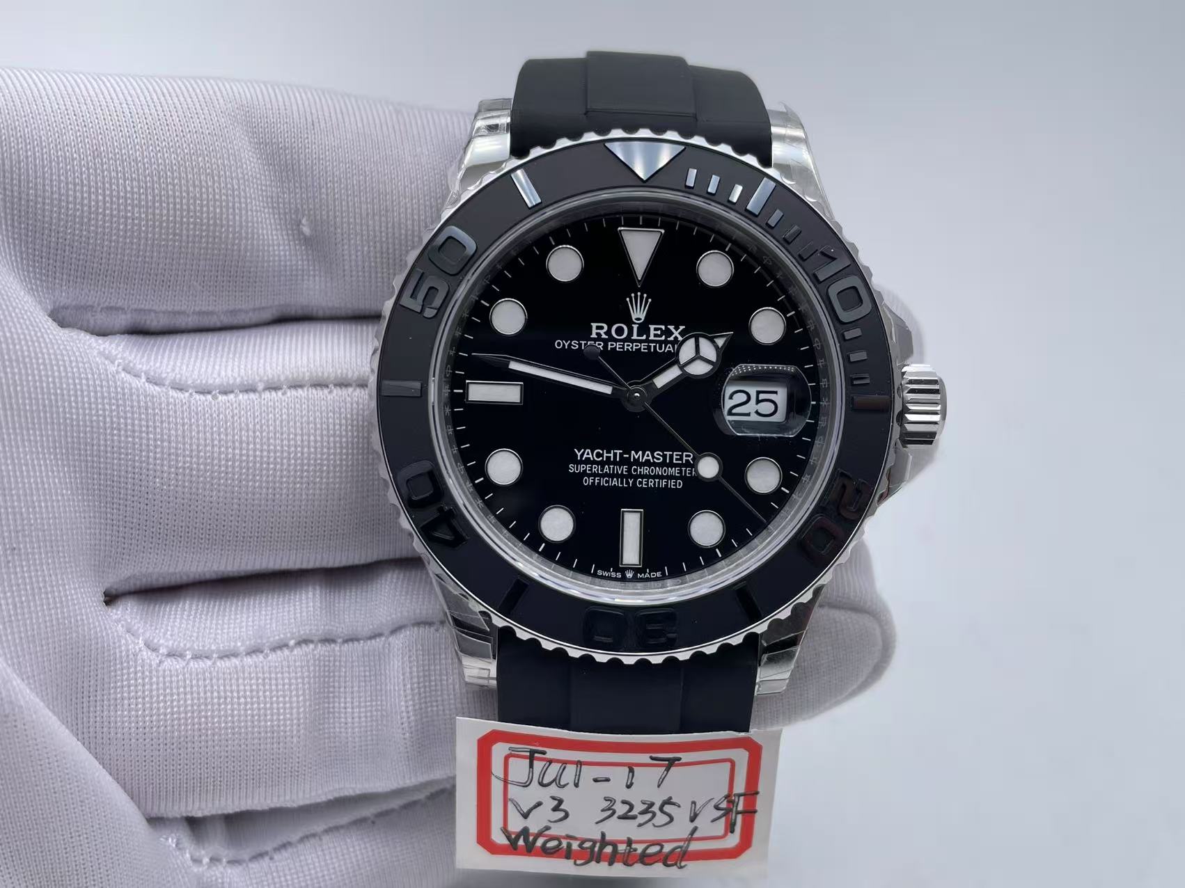 ROLYM258 - YachtMaster 226659 42mm Wt WG/RU Black VSF V3 VS3235 $588