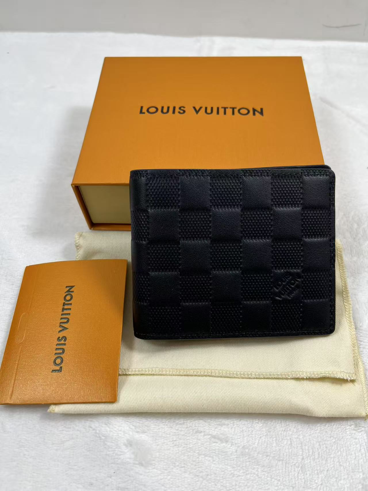 LV N63263 Customizable Slender Damier Infin Black Wallet