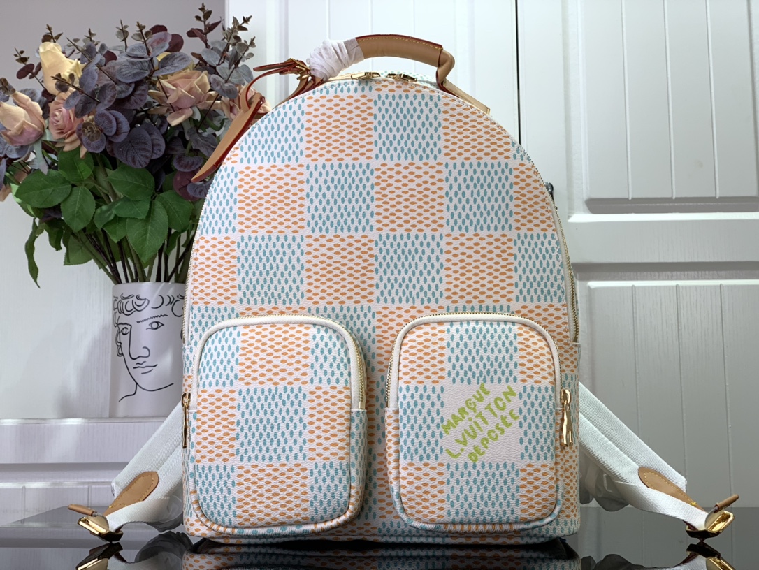 LV N40735 Backpack Multipocket White Backpack