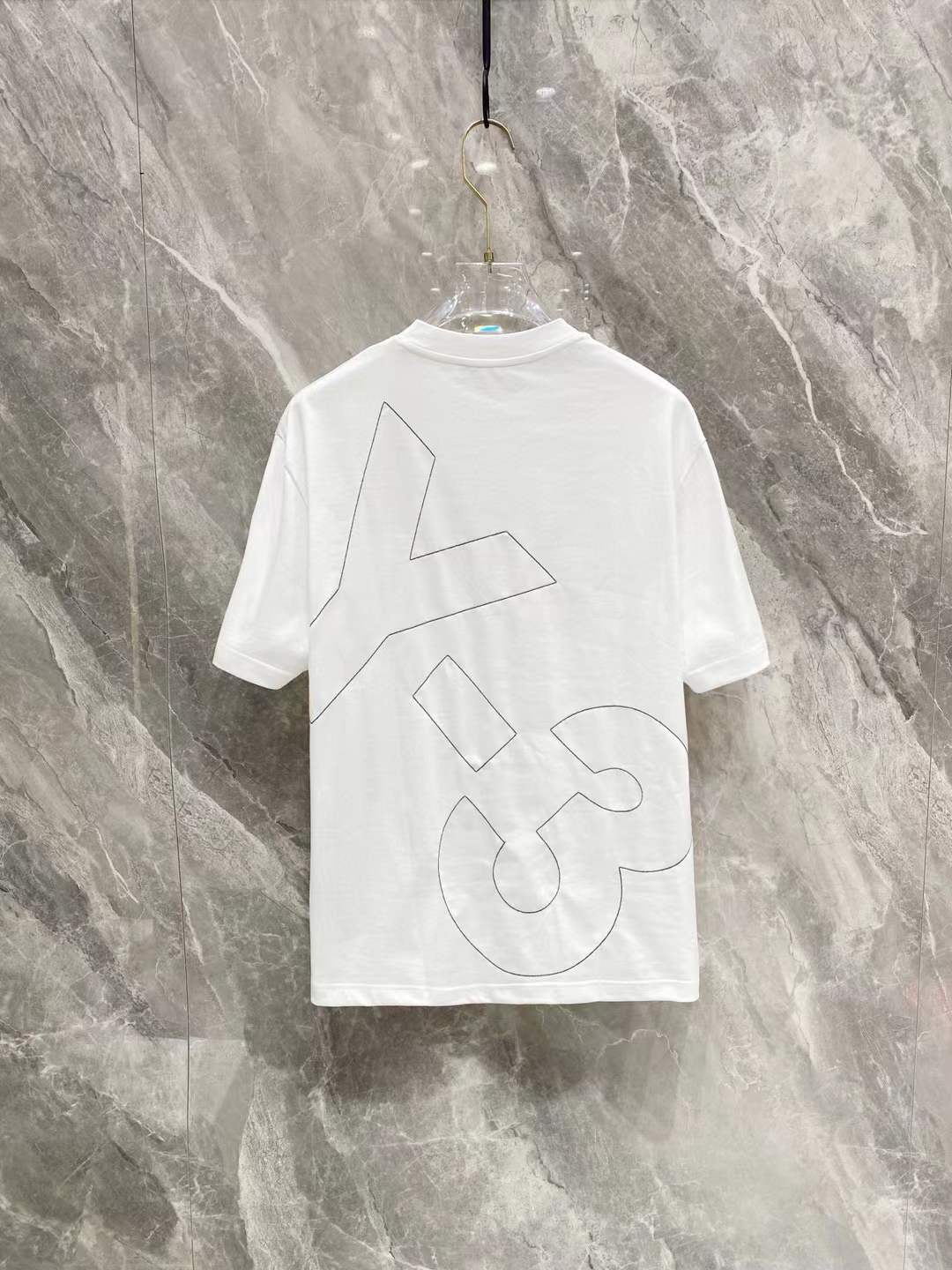 Y-3 Print Men's Casual Tees Short Sleeve Oversized T-Shirt White