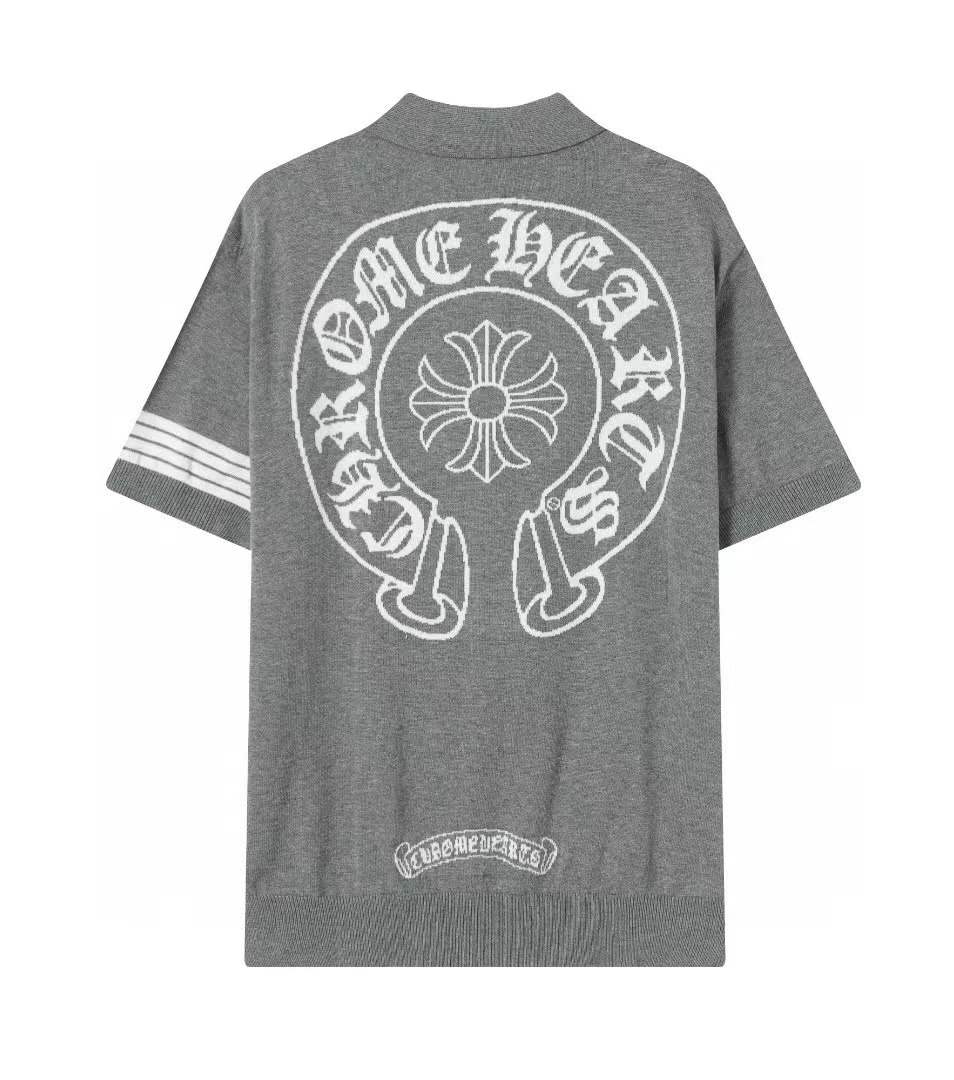 Chrome Hearts woolen short-sleeved knitted polo T-Shirt