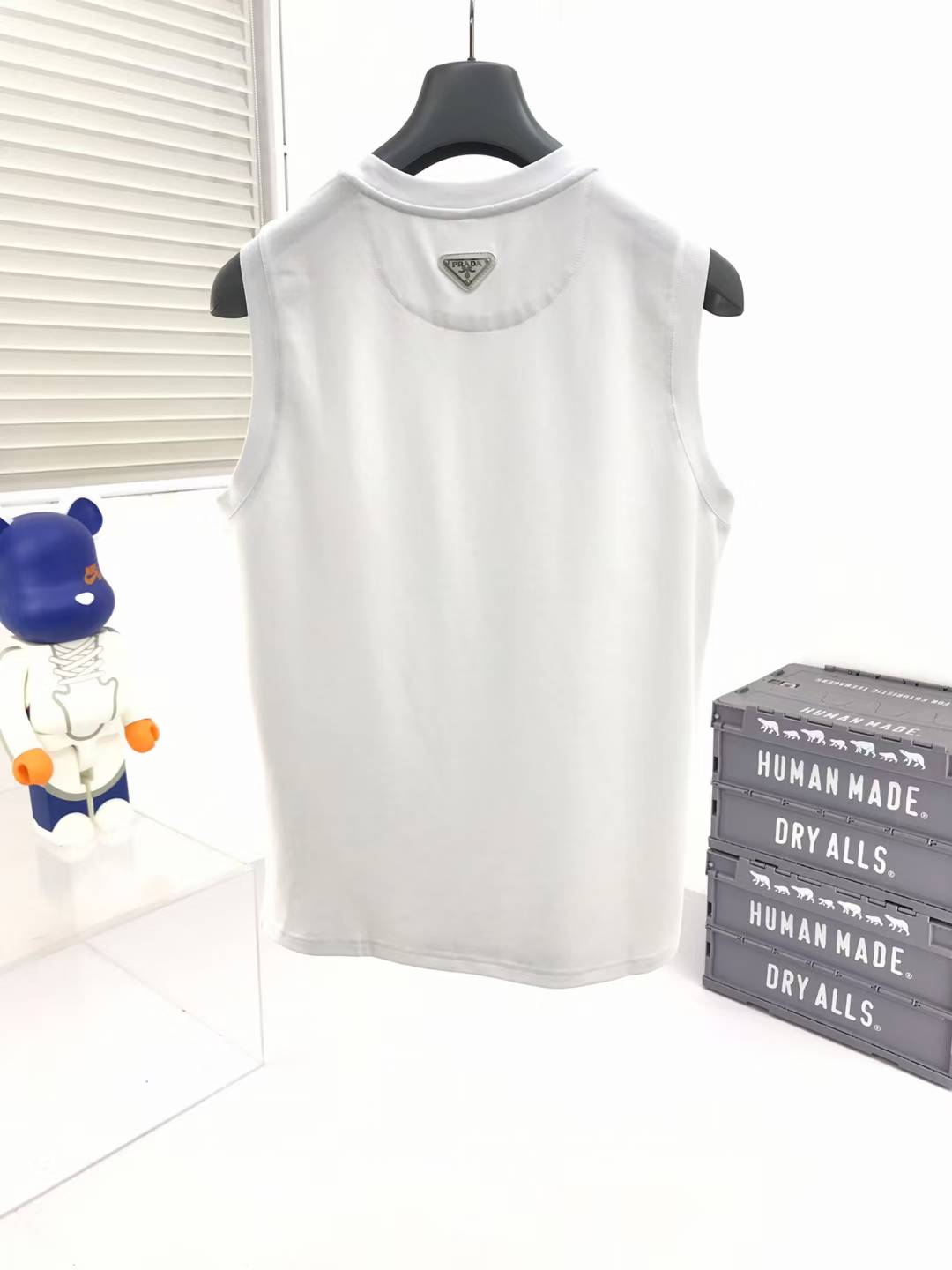 Prada Ribbed knit jersey tank top White