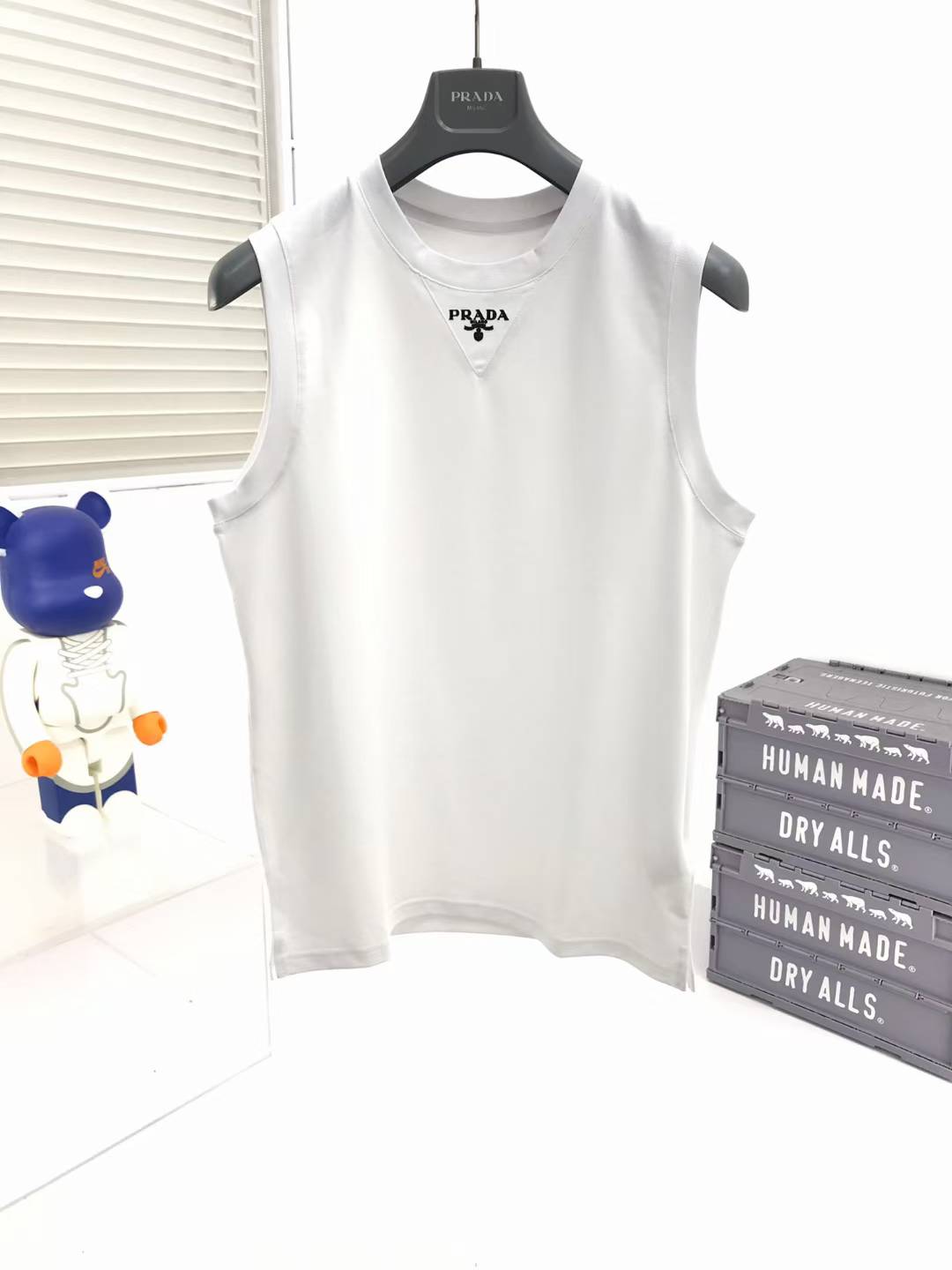 Prada Ribbed knit jersey tank top White