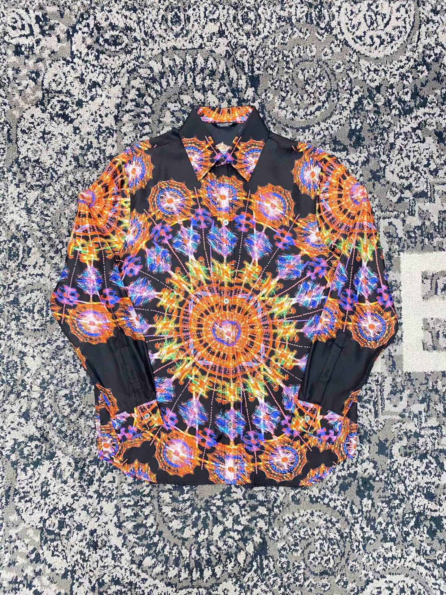 Dolce & Gabbana Multicolor Luminarie Silk Men Casual Shirt