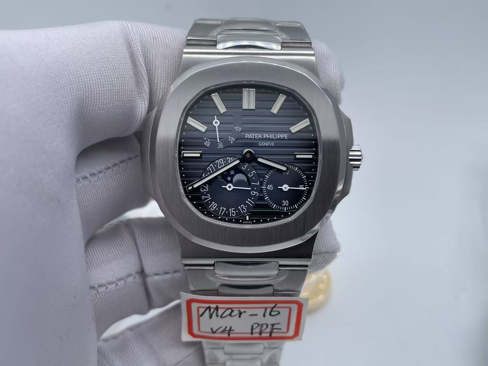 PP0513 - Nautilus Moon Phase 5712 SS/SS Blue PPF V4 A240 $798