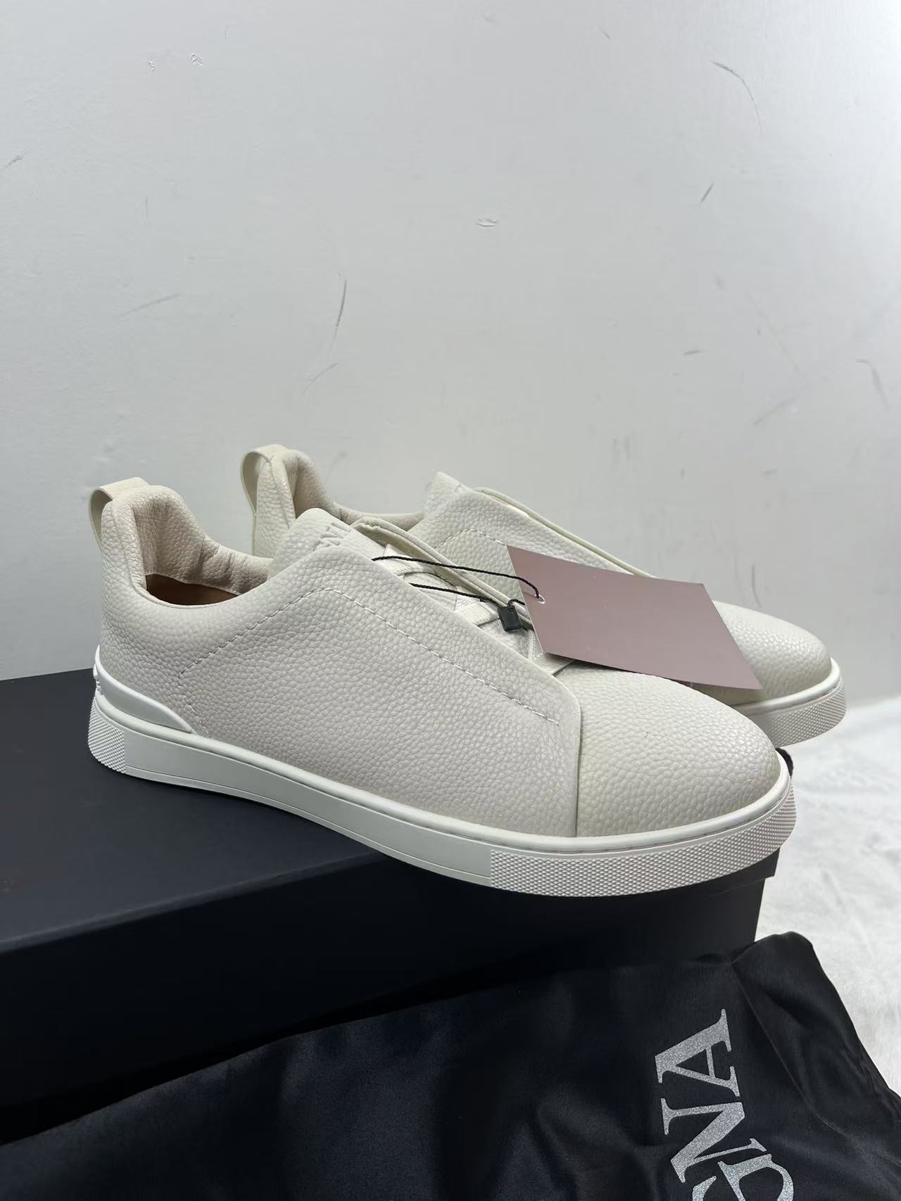 ABQ Zegna Triple Stitch Suede Sneaker