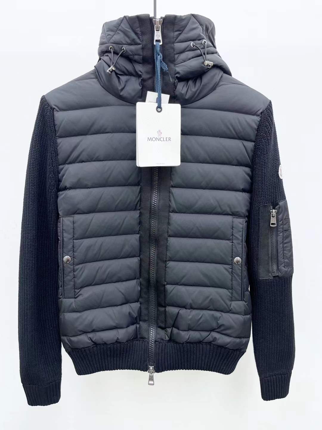 Moncler Black Hooded Down Jacket