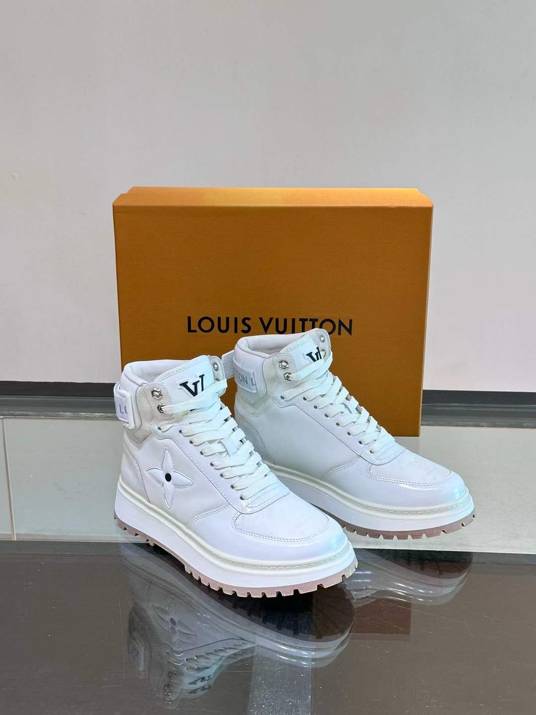 LV Distressed White Sneakers