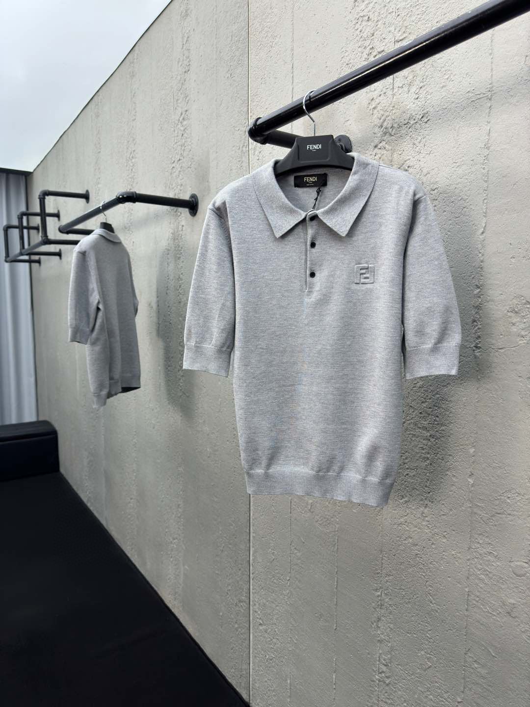 ABF Fendi Polo shirt Black cotton polo shirts