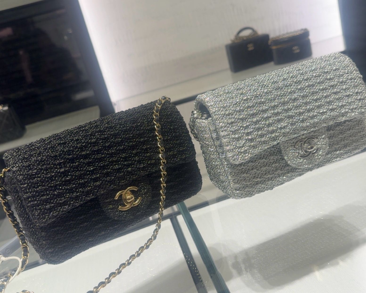 ABF  Chanel CC Chain Flap Bag Raffia Medium
