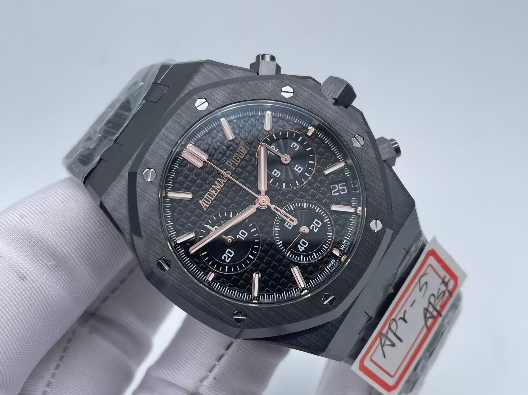 jing Royal Oak Chrono 26240 Black Ceramic APSF 1:1 Best Edition on Ceramic Bracelet SA4401 Super Clone $998