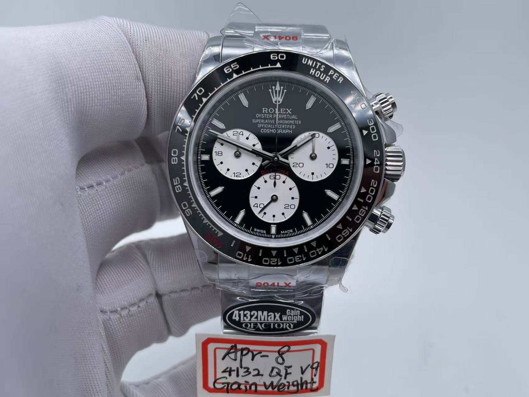 ROLDYT0633 - Daytona 126529 WG/WG Blk/Stk 904L QF V8 QF4132 $838