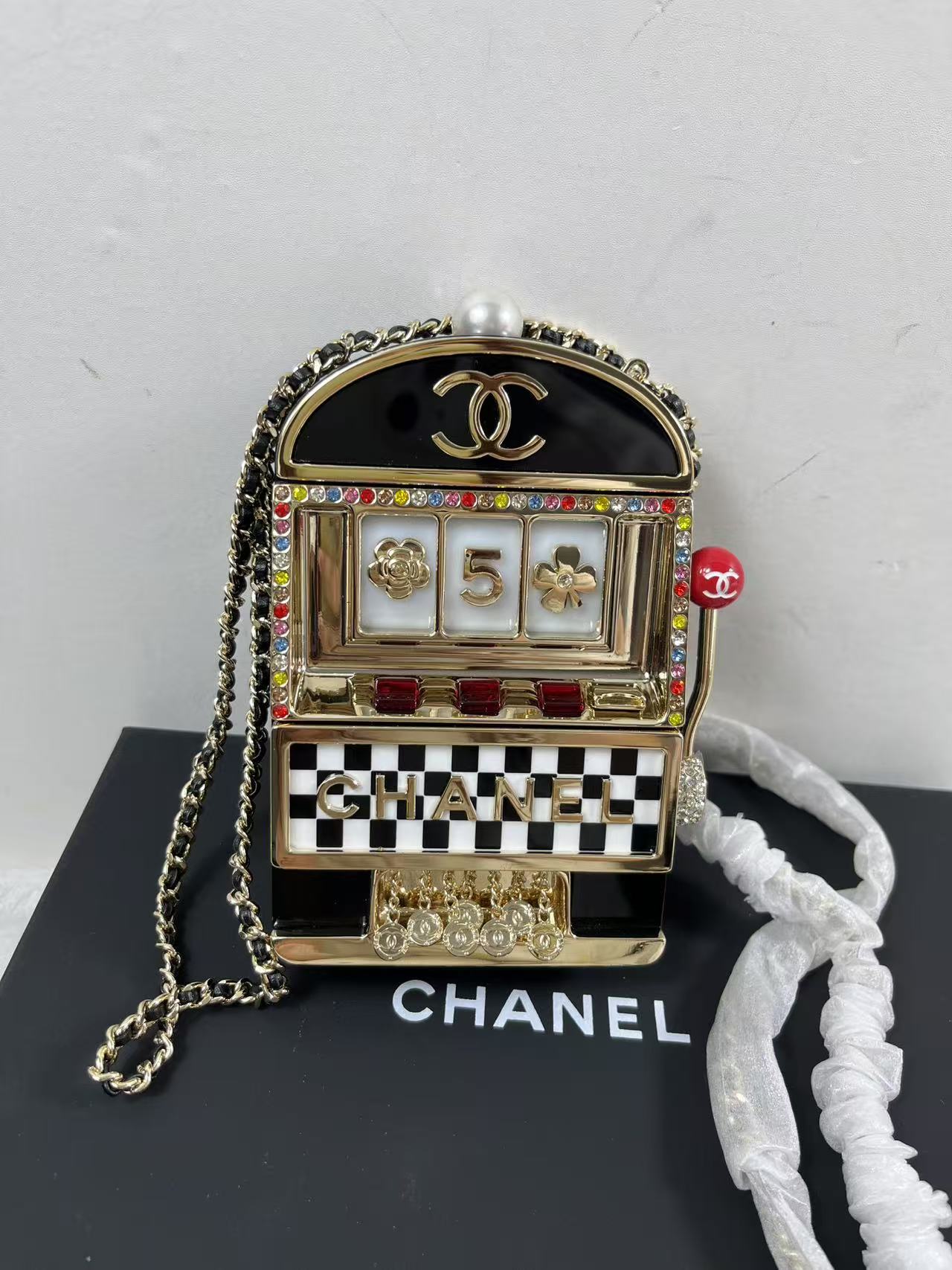 12 May ABQ CHANEL CASINO MINAUDIÈRE BAG 23C MONACO SLOT MACHINE EVENING CLUTCH