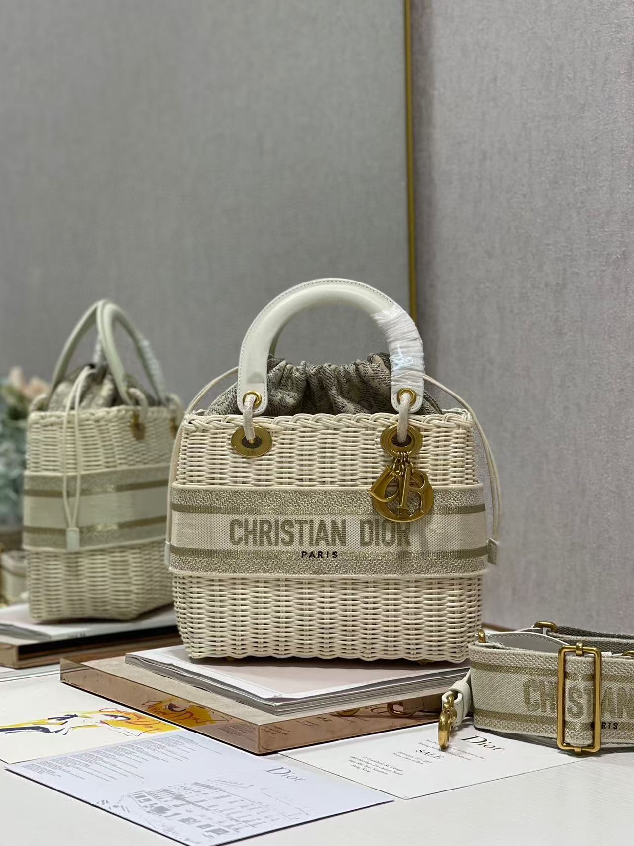 12 May ABF Christian Dior Wicker & Oblique Medium Lady Dior Bag