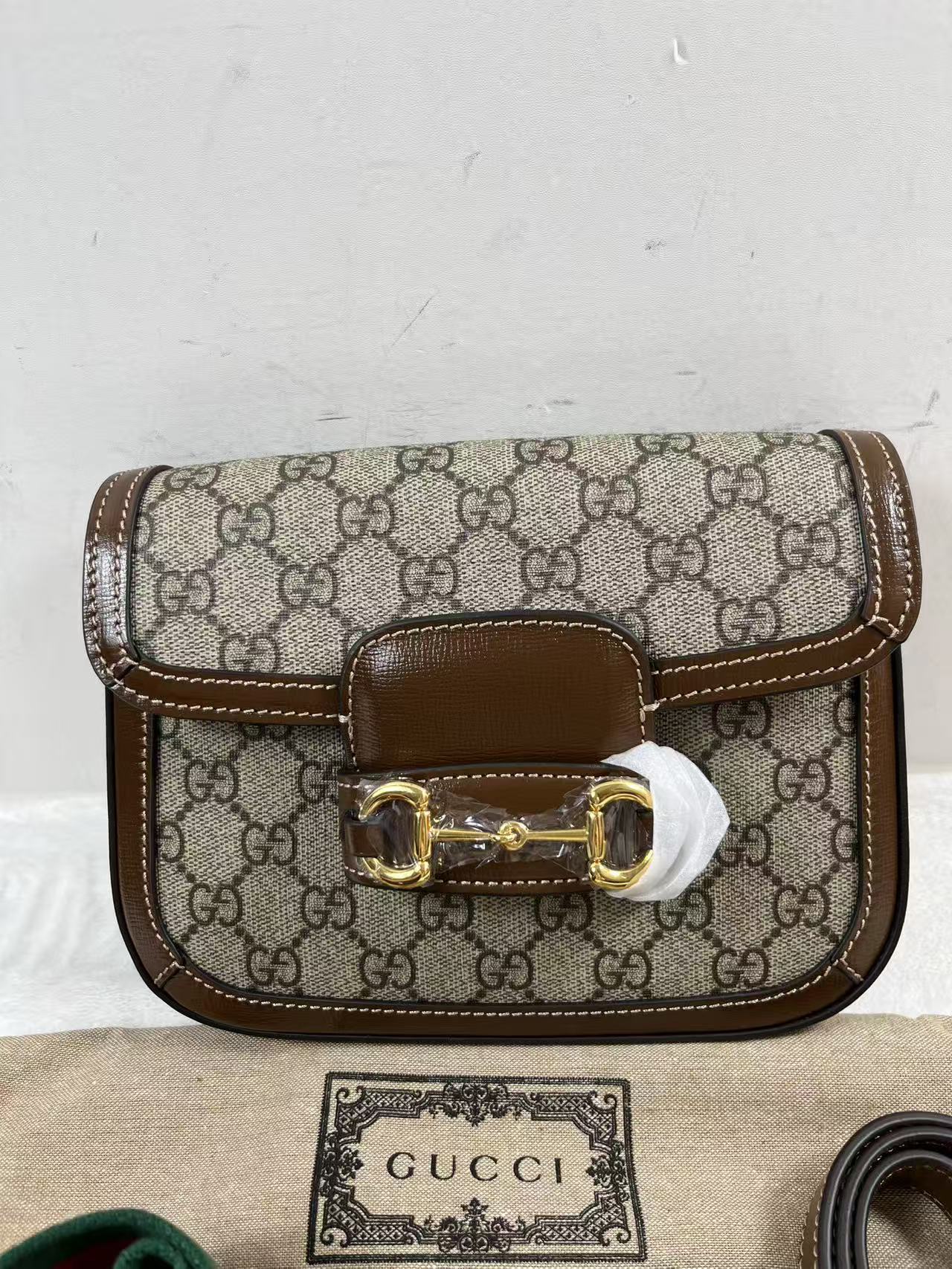 Gucci Horsebit 1955 Mini GG Monogram Shoulder Bag