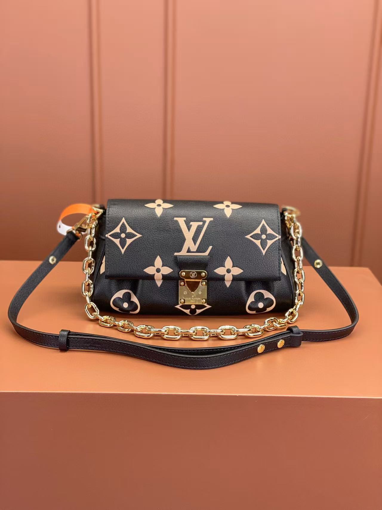 LV Favorite Bicolor Monogram Empreinte Leather