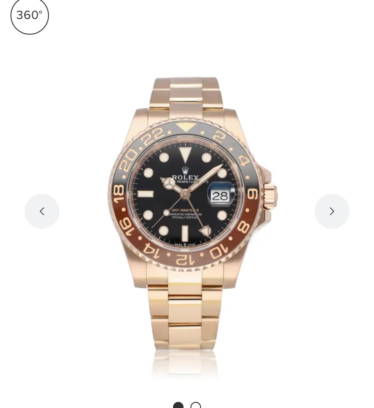 ROLGMT0296 - GMT II 126715CHNR 904 Oys RG/RG ARF DD3285 CHS $638