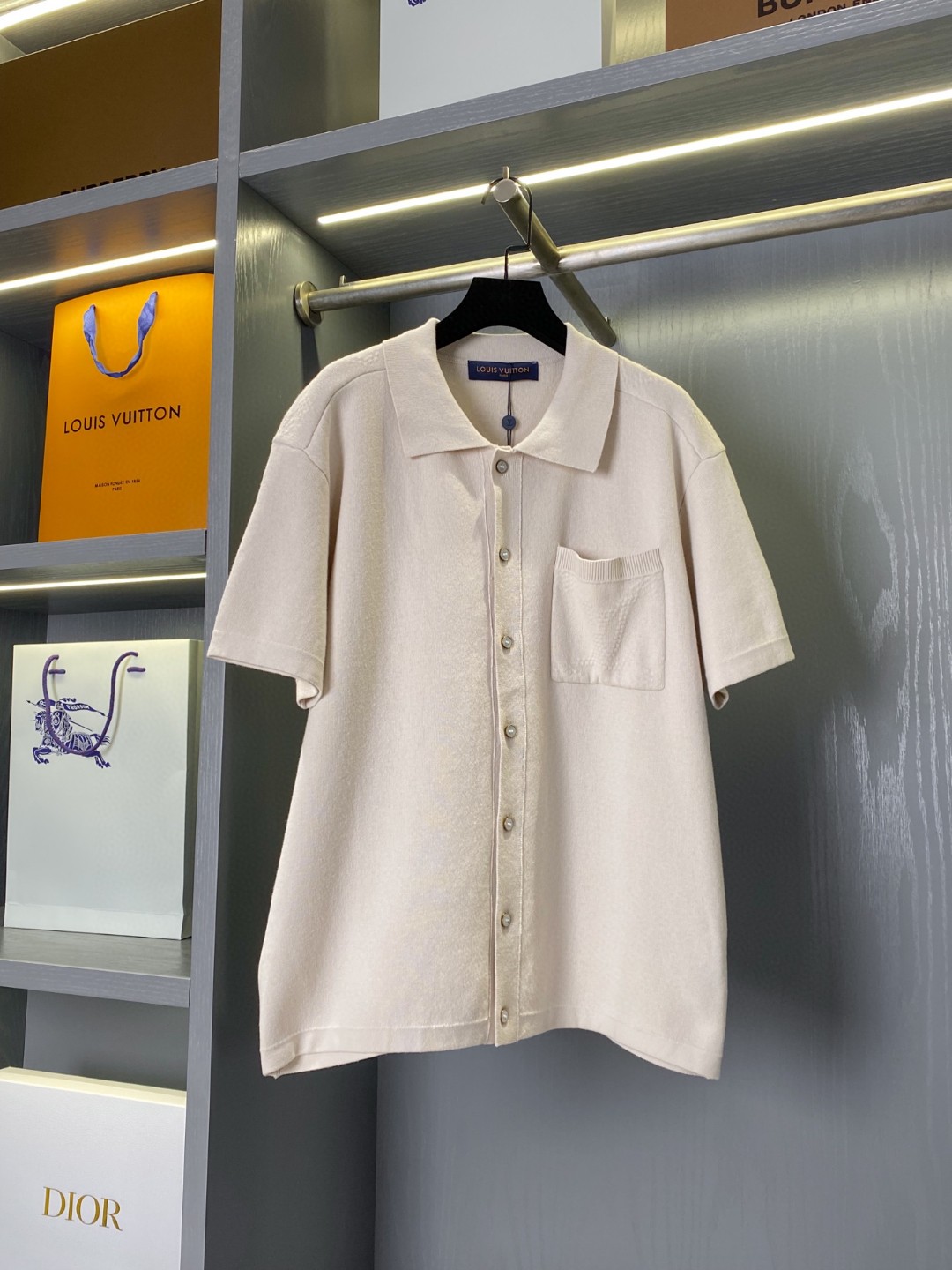 LV CROCHET MESH SHIRT