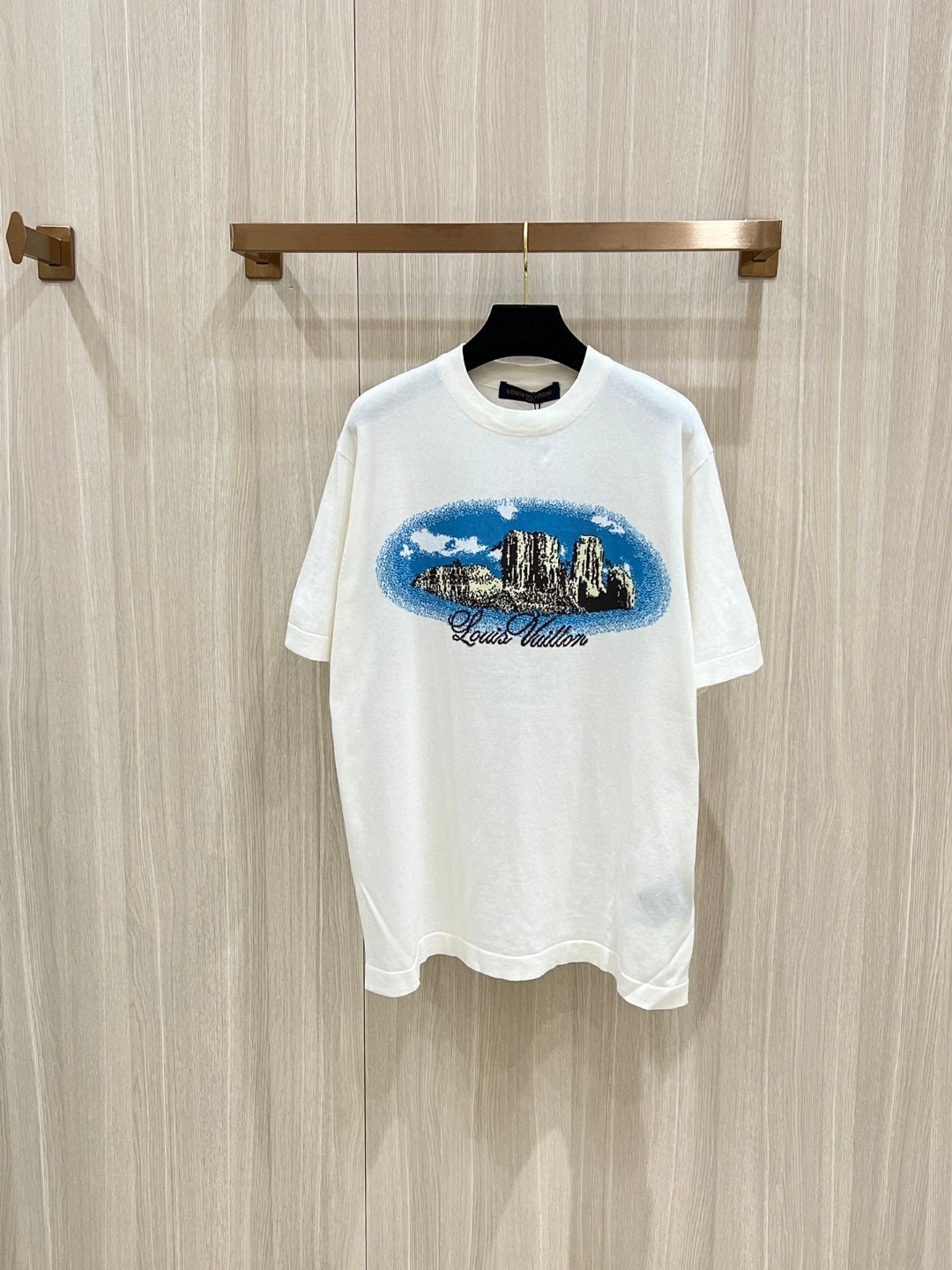 LV Graphic Short-Sleeved Cotton Crewneck T-shirt