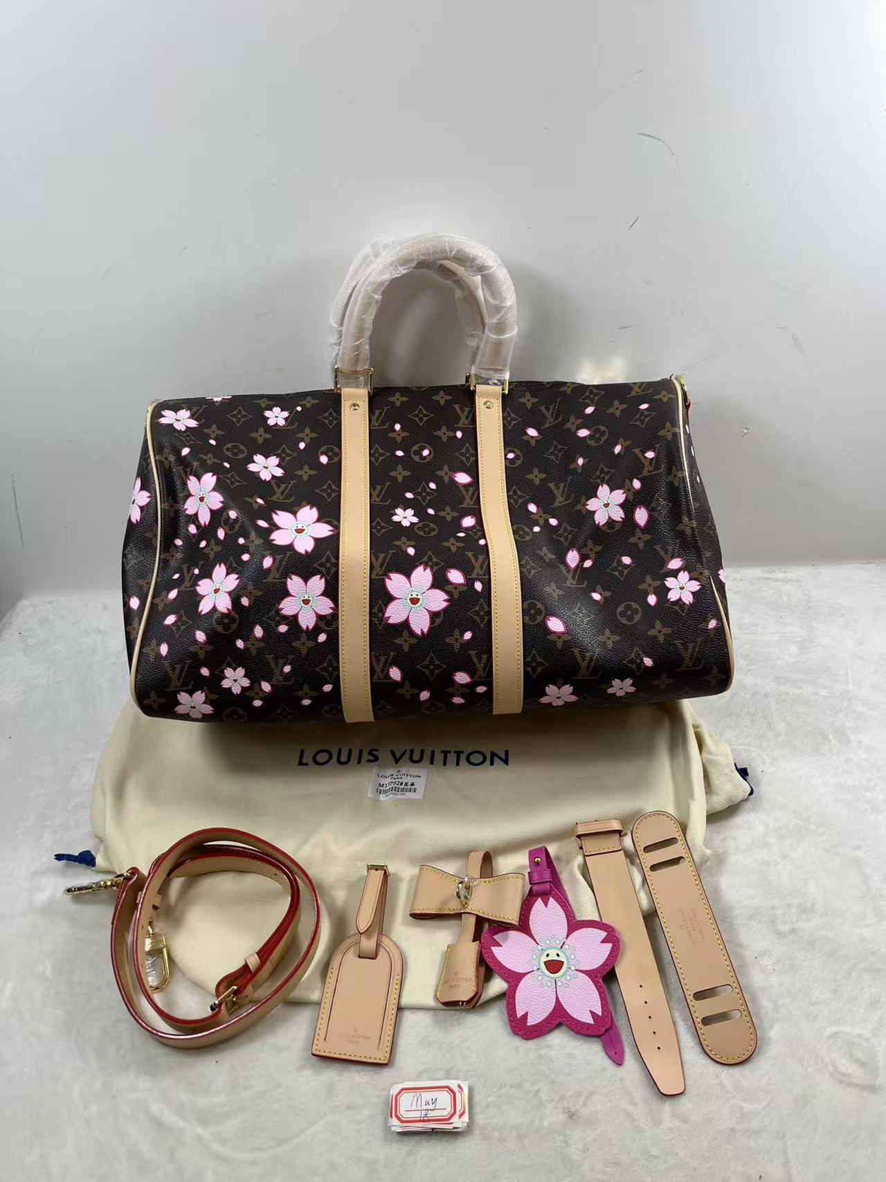 LV 45cm Takashi Murakami Keepall Bandouliere Handbag