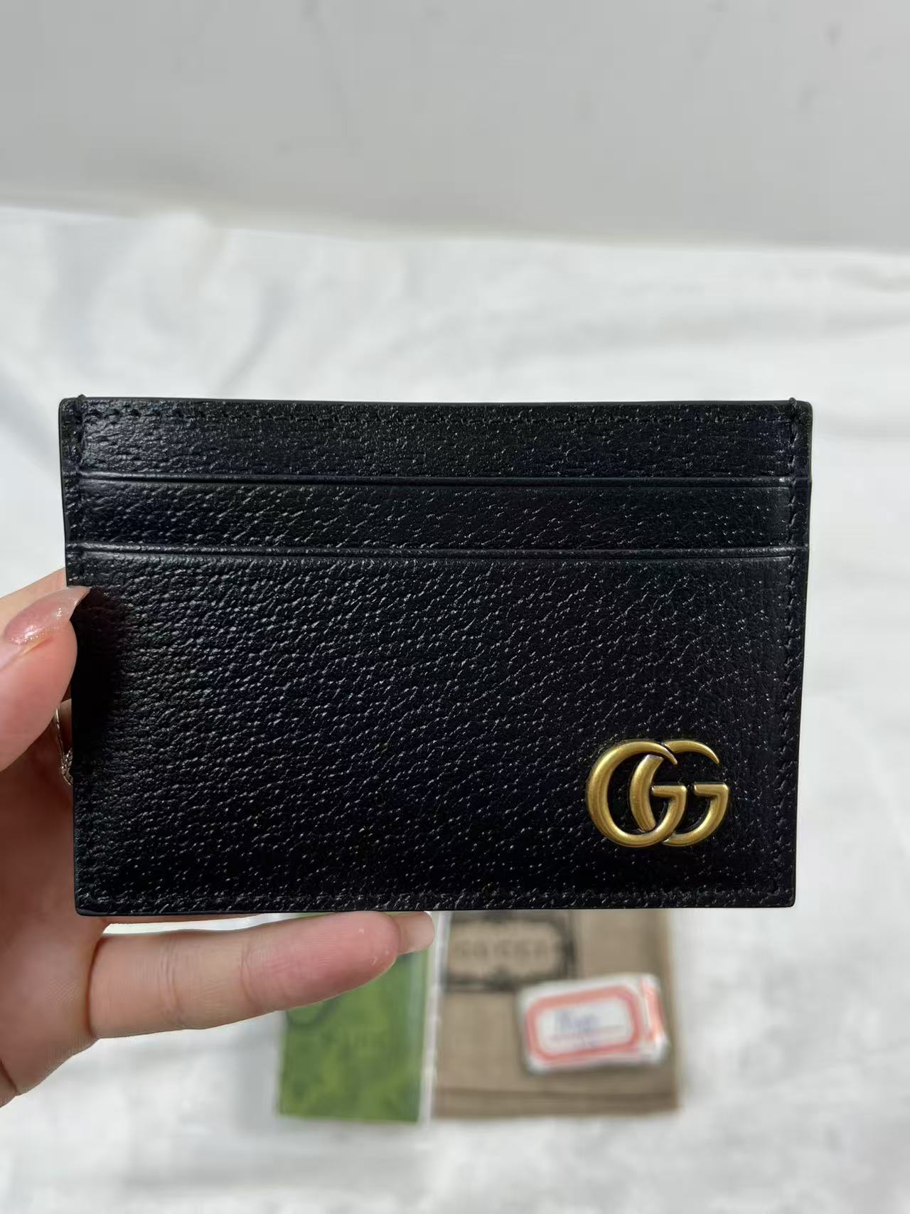 Gucci GG Marmont Money Clip and Coin Case Black