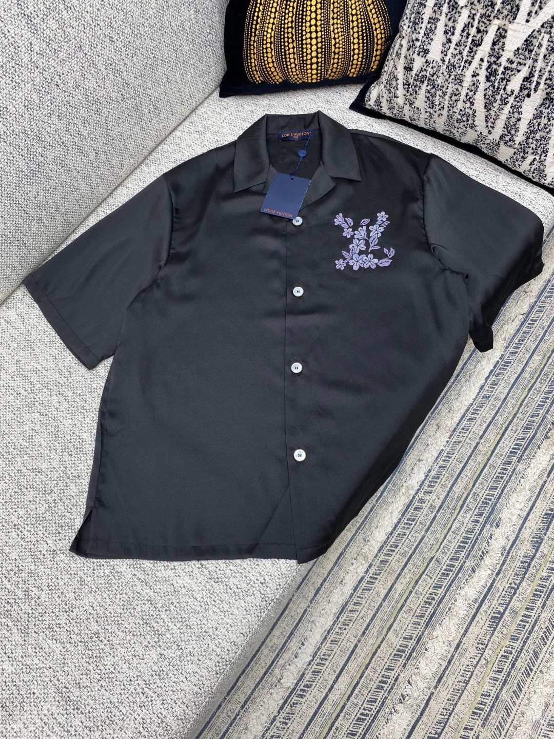 LV Printed Signature Silk Shirt & Shorts